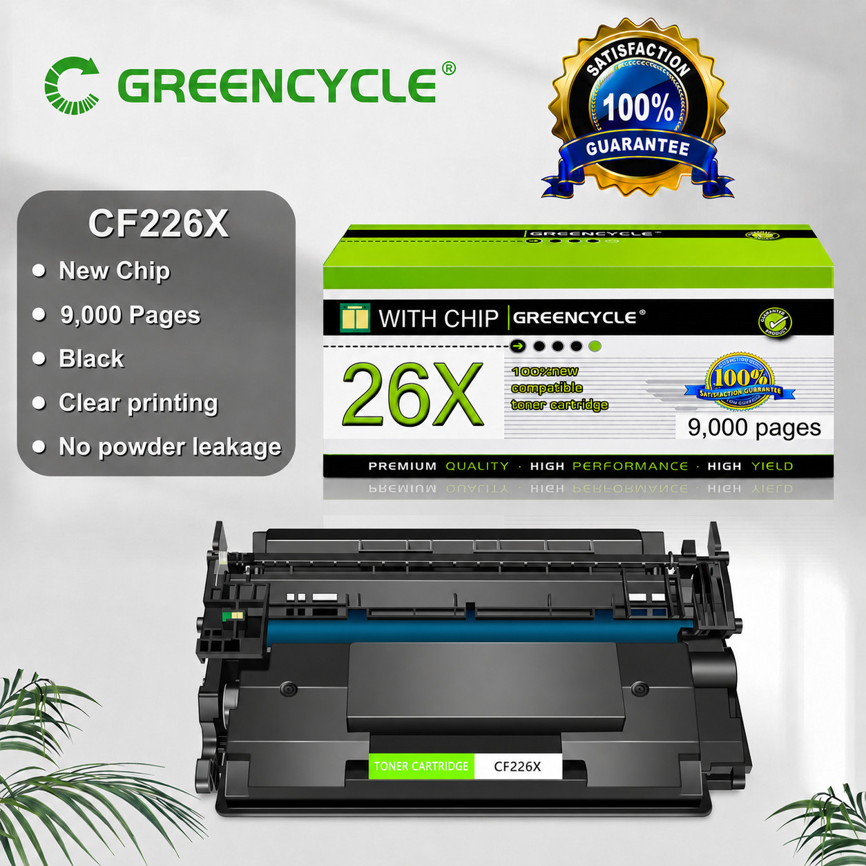 GREENCYCLE CF226X Black Toner Lot Fit for HP 26X MFP M426 M426dw M426fdn M426fdw