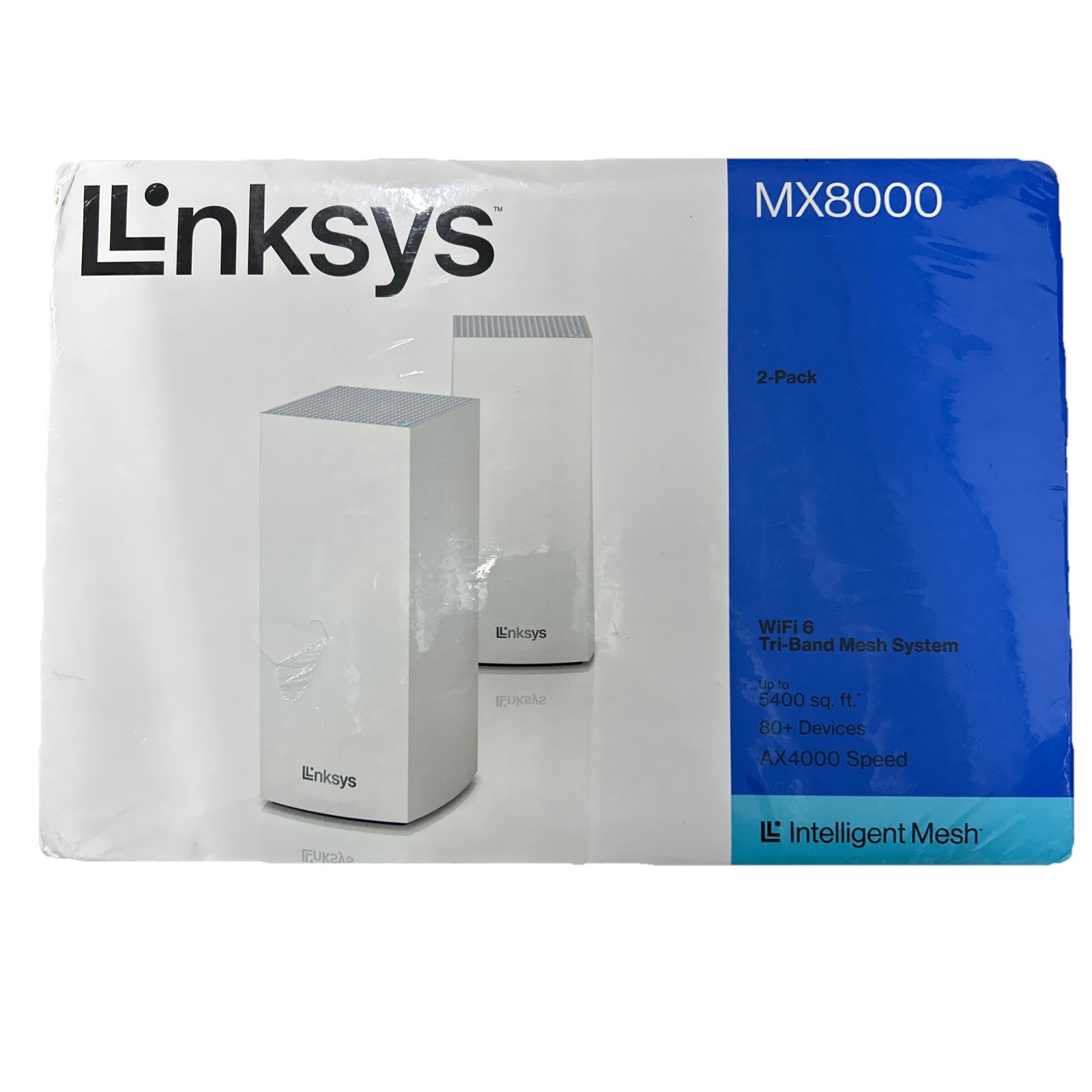 NEW 2 Pack Linksys MX8000 Velop Mesh WiFi 6 System AX4000 4.2Gbps 80+ Devices 