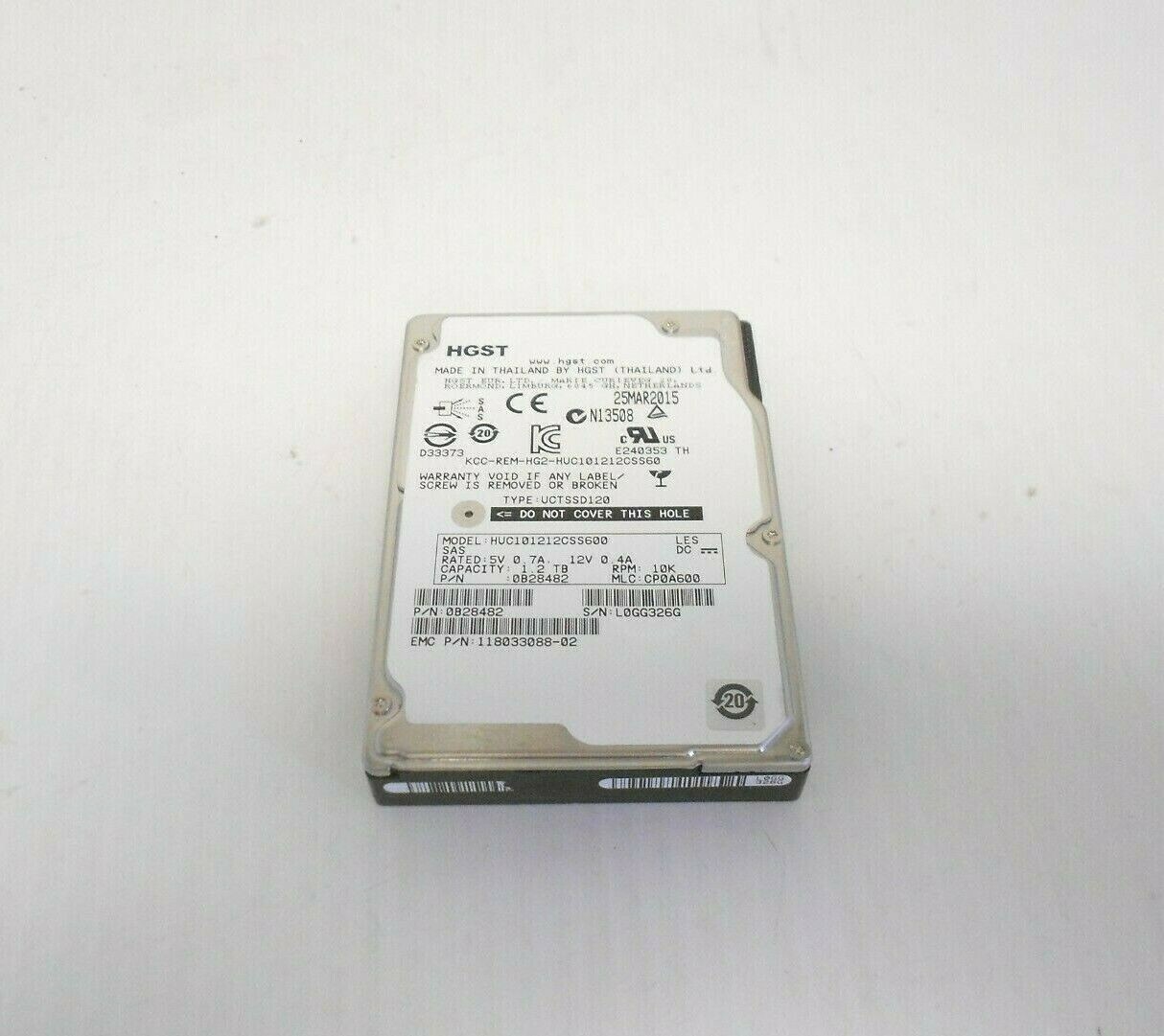 Hitachi HGST 1.2TB 10K 6Gbp/s SAS Hard Drive 2.5" HDD HUC101212CSS600 Dell / HP