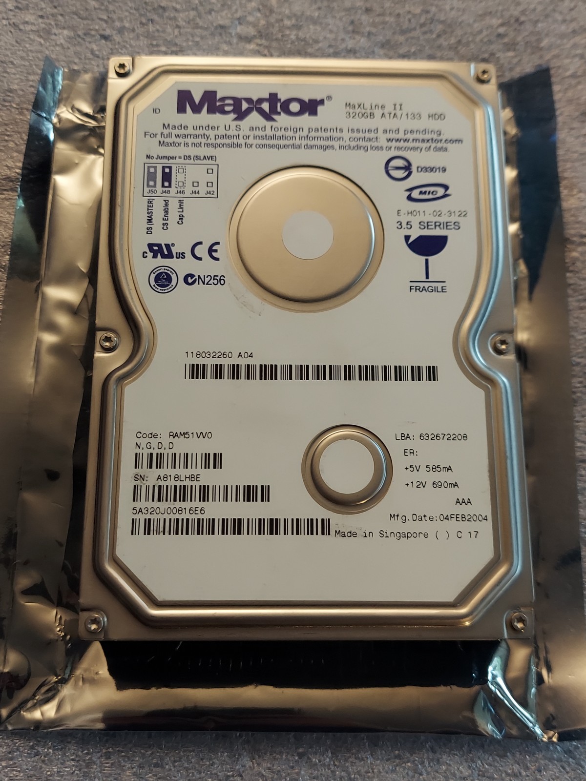 Tested GOOD Legacy Vintage Maxtor 320GB IDE PATA Internal HDD Hard Disk Drive