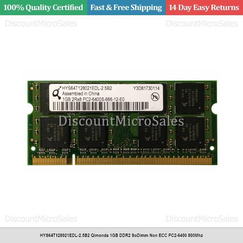 HYS64T128021EDL-2.5B2 Qimonda 1GB DDR2 SoDimm Non ECC PC2-6400 800Mhz