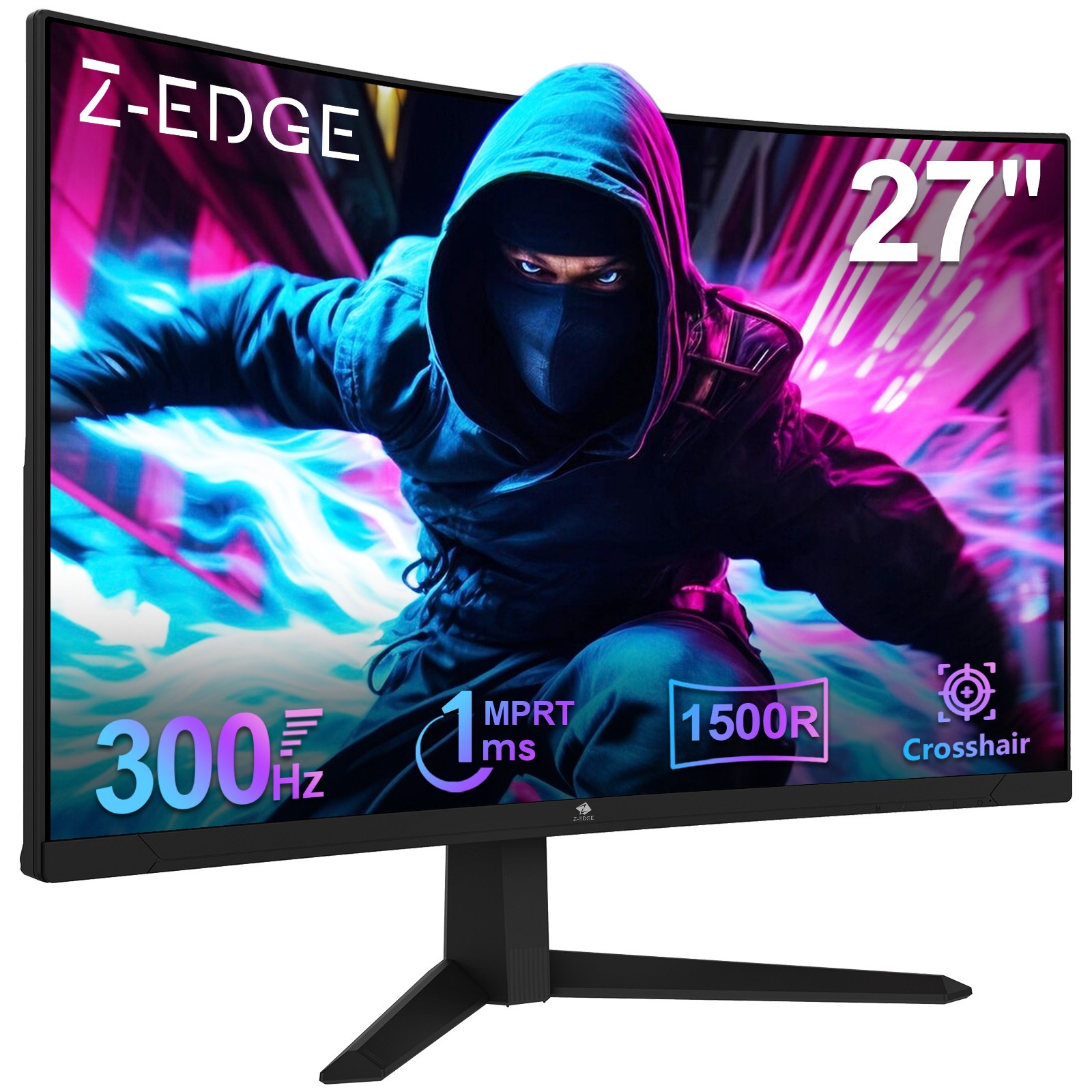 Z-EDGE UG27S 27" 1920x1080 300Hz 1ms VA 1500R Curved Gaming Monitor with HDMI DP