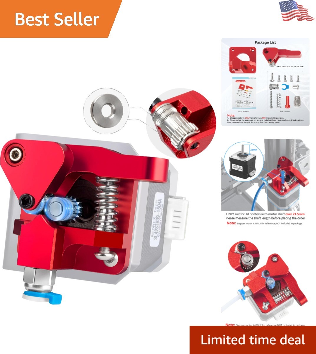 Reliable Dual Gear Extruder with Improved Idler Design for Ender 3/CR10 Models