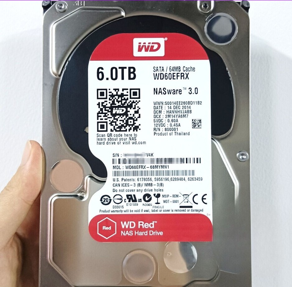 WD60EFRX WD Red 3.5" 6TB NAS ware 3.0 68L0BN1 68MYMN1 SATA 64MB Hard Drive New