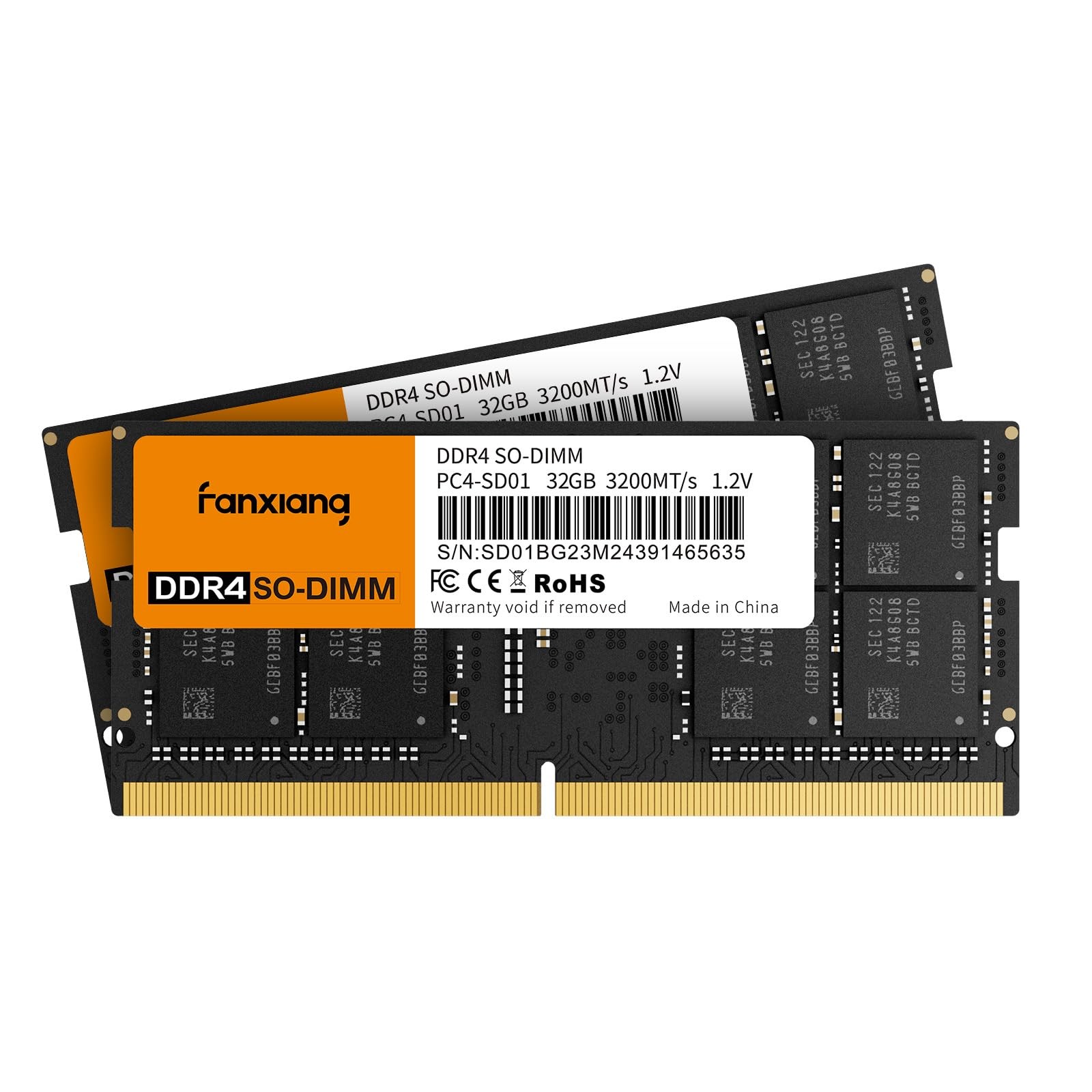 fanxiang SODIMM DDR4 RAM 64GB (2 x 32GB) 3200MHZ 64GB(2x32G), Black