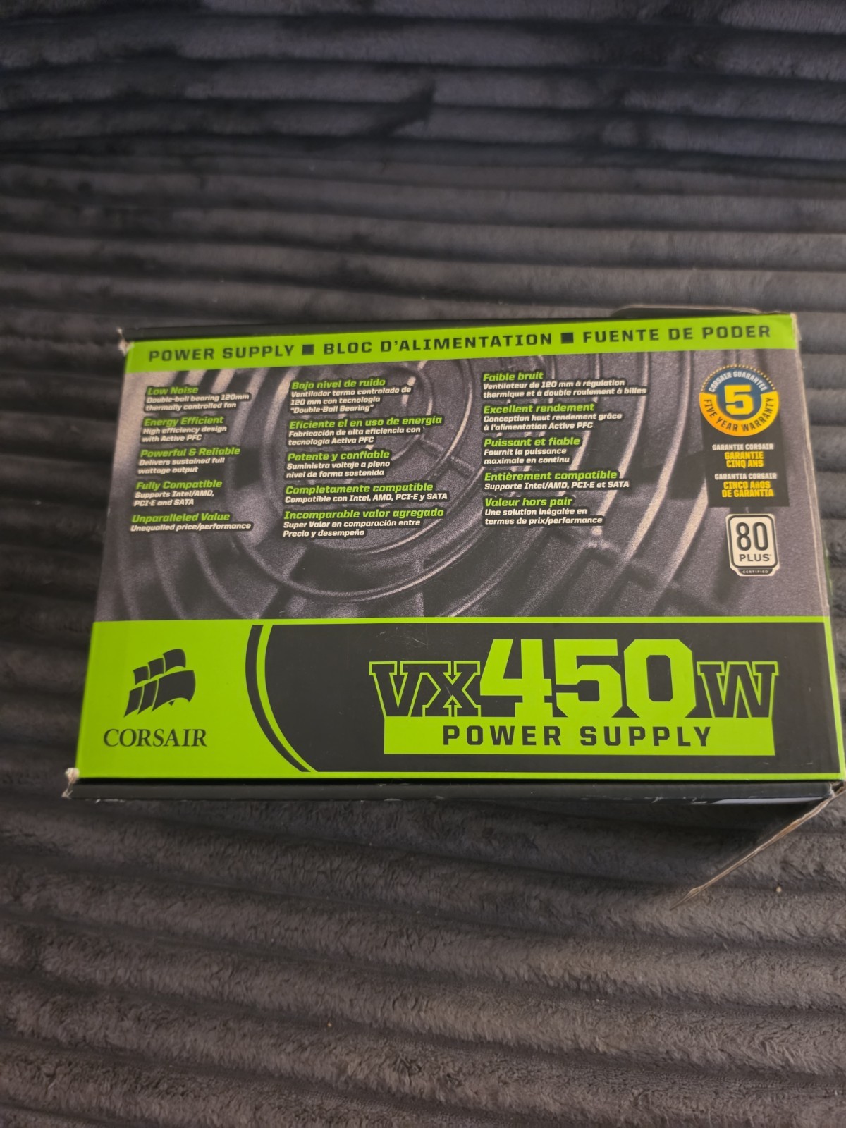 Corsair VX450W CMPSU-450VX 450W 20+4 Pin ATX PSU Power Supply