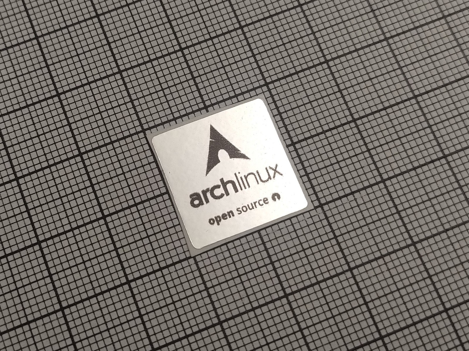 5 x Silver & Black Arch Linux Stickers For The Computer Case