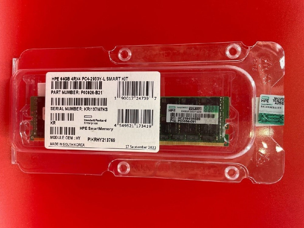 NEW P00926-B21 P03054-091 HPE 4DRx4 64GB DDR4 PC4-2933 LRDIMM Server RAM Memory