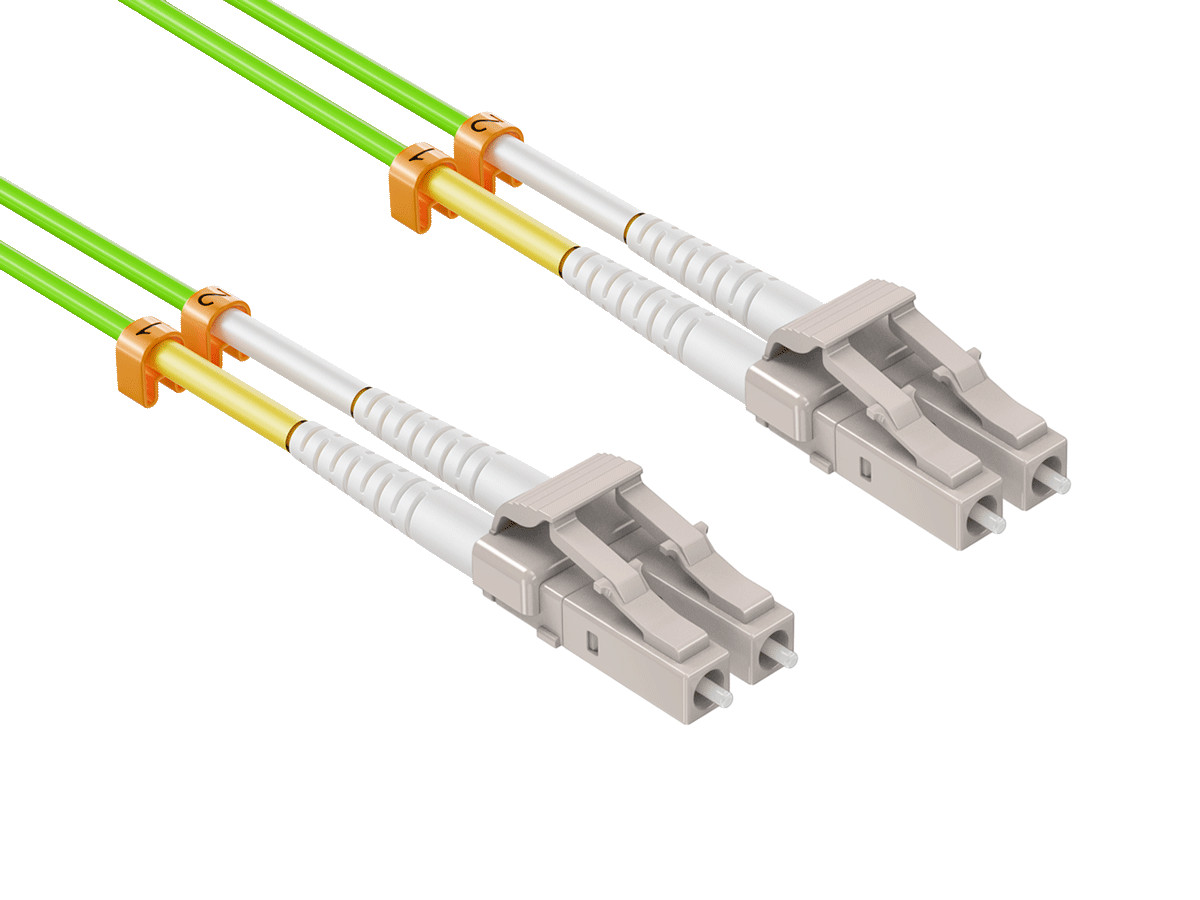 2m OM5 LC to LC UPC Duplex Corning Fiber Optic Cable Wide Band Multimode Fibe...
