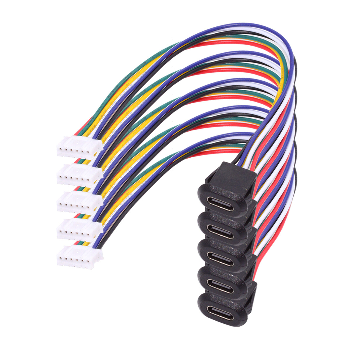 CY 5pcs/set Type C Female to 6Pin DIY OEM Header Cable Pitch=2.0mm DC 5V/20V