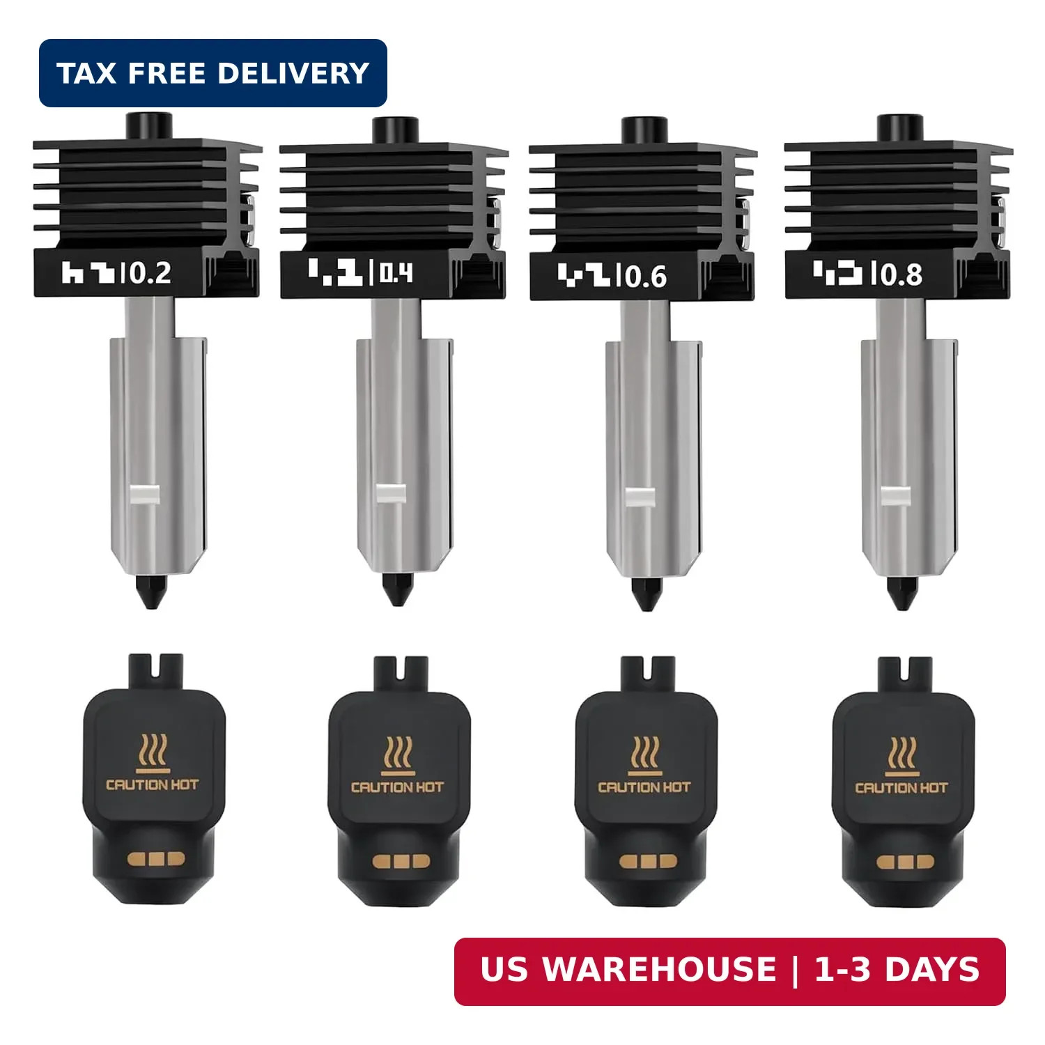 4PCS X2D/P2S Hotend, Quick Swap Hardened Steel Nozzle Print Head Hot End Replace
