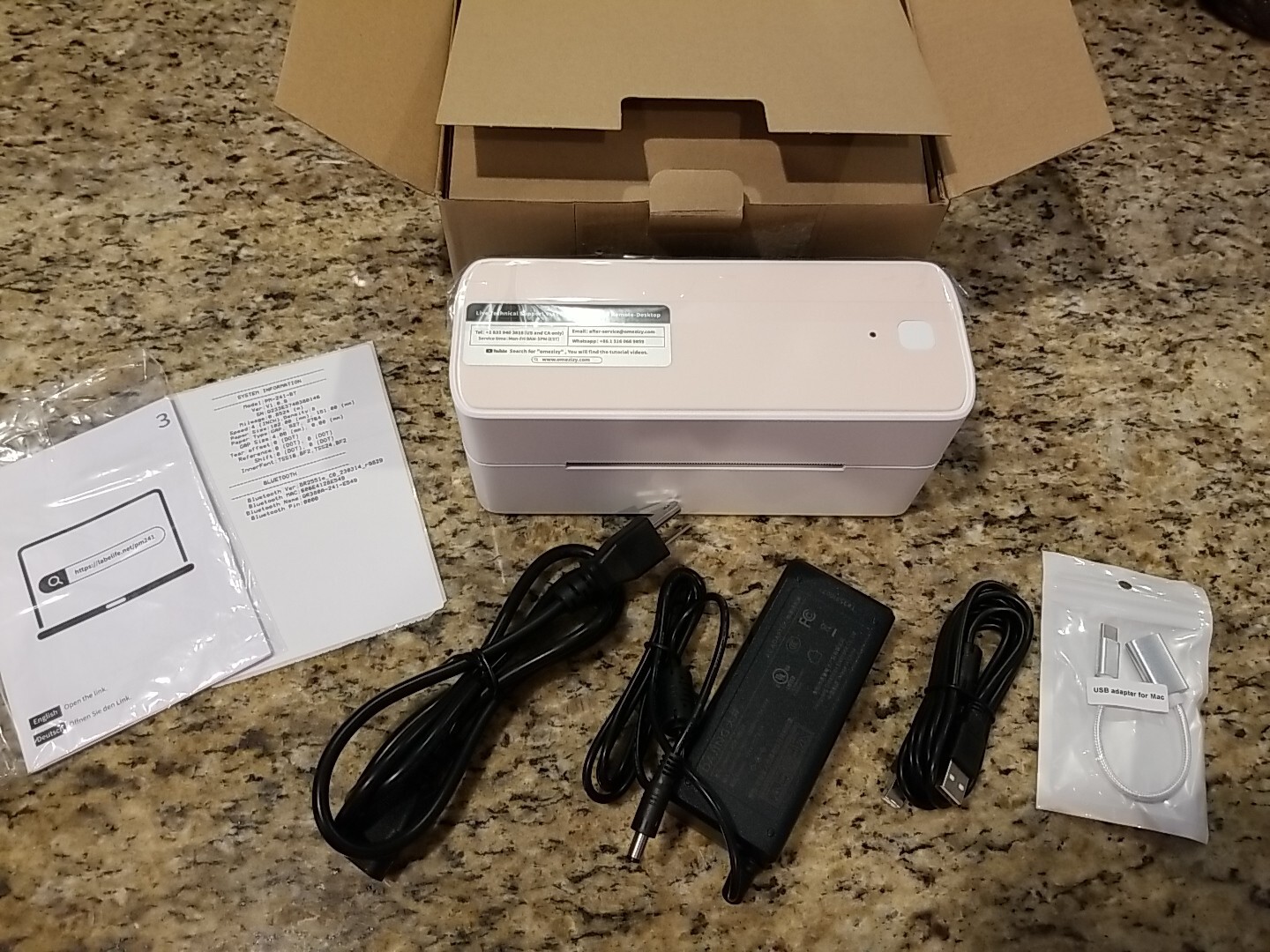 Omezizy PM-241-BT Bluetooth Thermal 4 x 6 Label Printer for Shipping *Open-box*