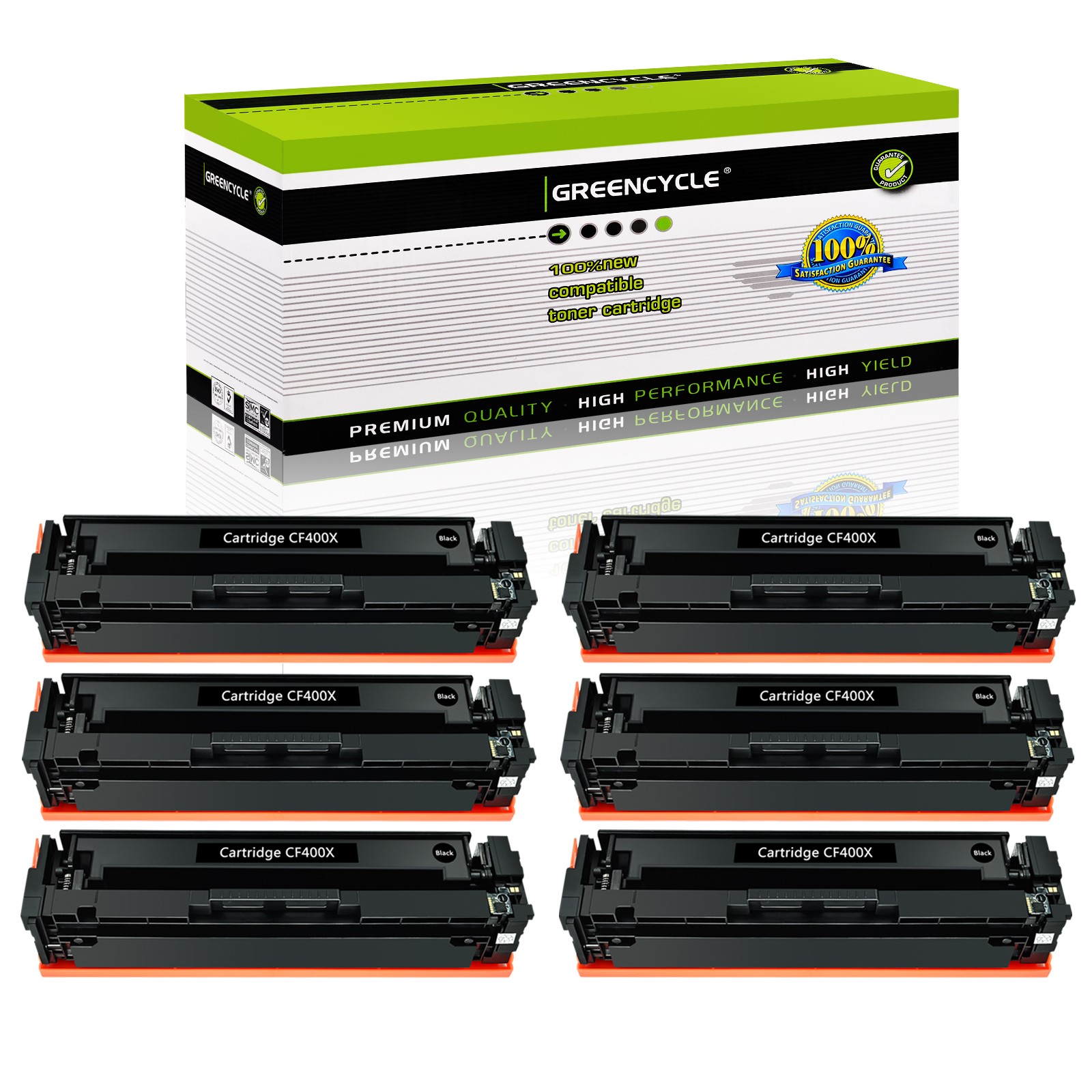 6PK 201X CF400X BK High Yield Color Toner Fits For HP LaserJet M277n M252 M252n