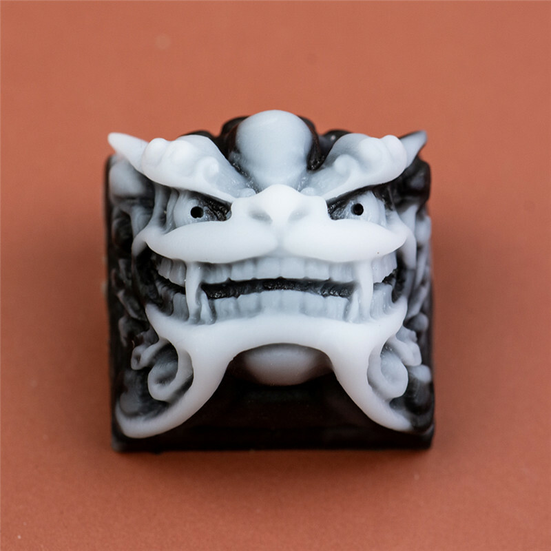 1pc Chinese Shishi Hand Made Resin Keycap Mechanical Keyboard Keycap White1