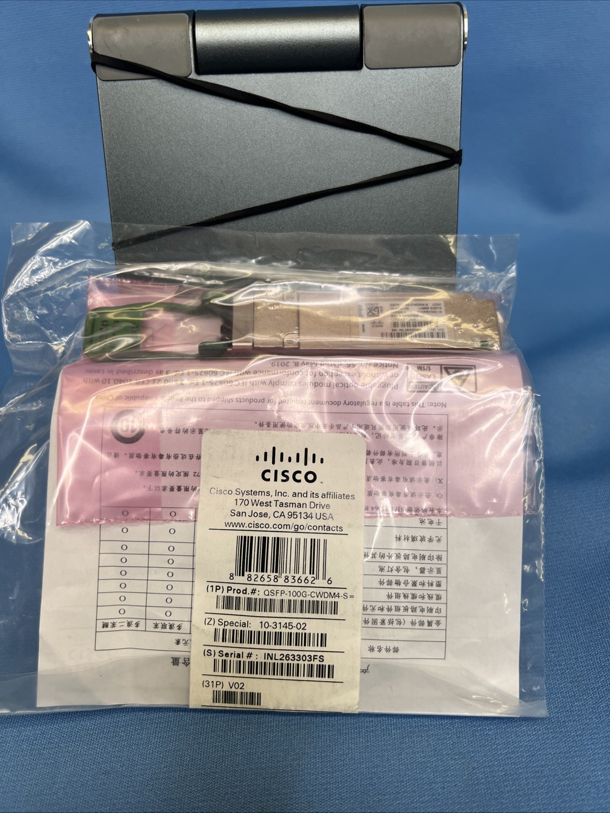 NEW Cisco QSFP-100G-CWDM4-S 10-3145-02 W/HOLOGRAM Transceiver Sealed