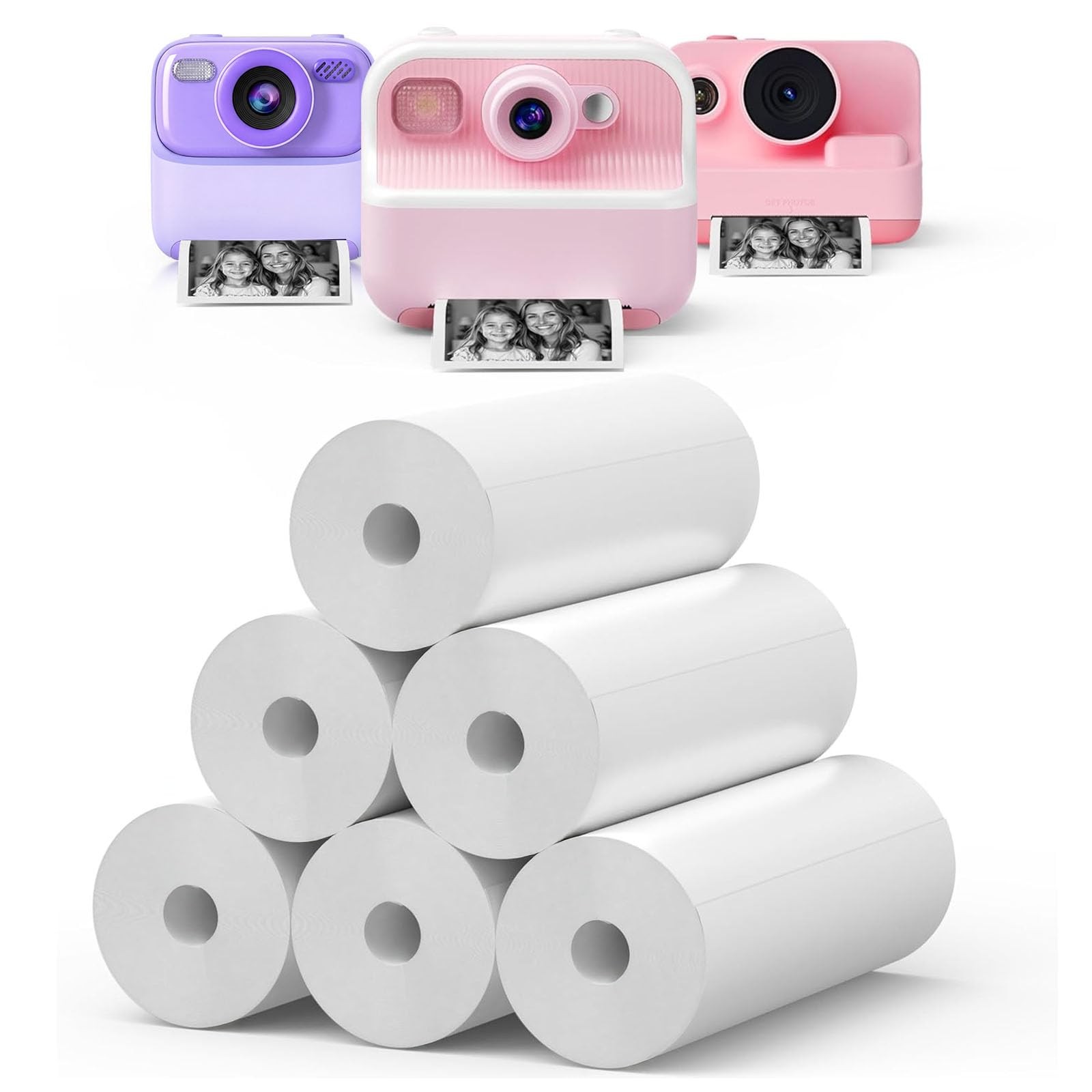 6 Rolls HD Thermal Printing Paper Refill Fits Kids Instant Print Camera