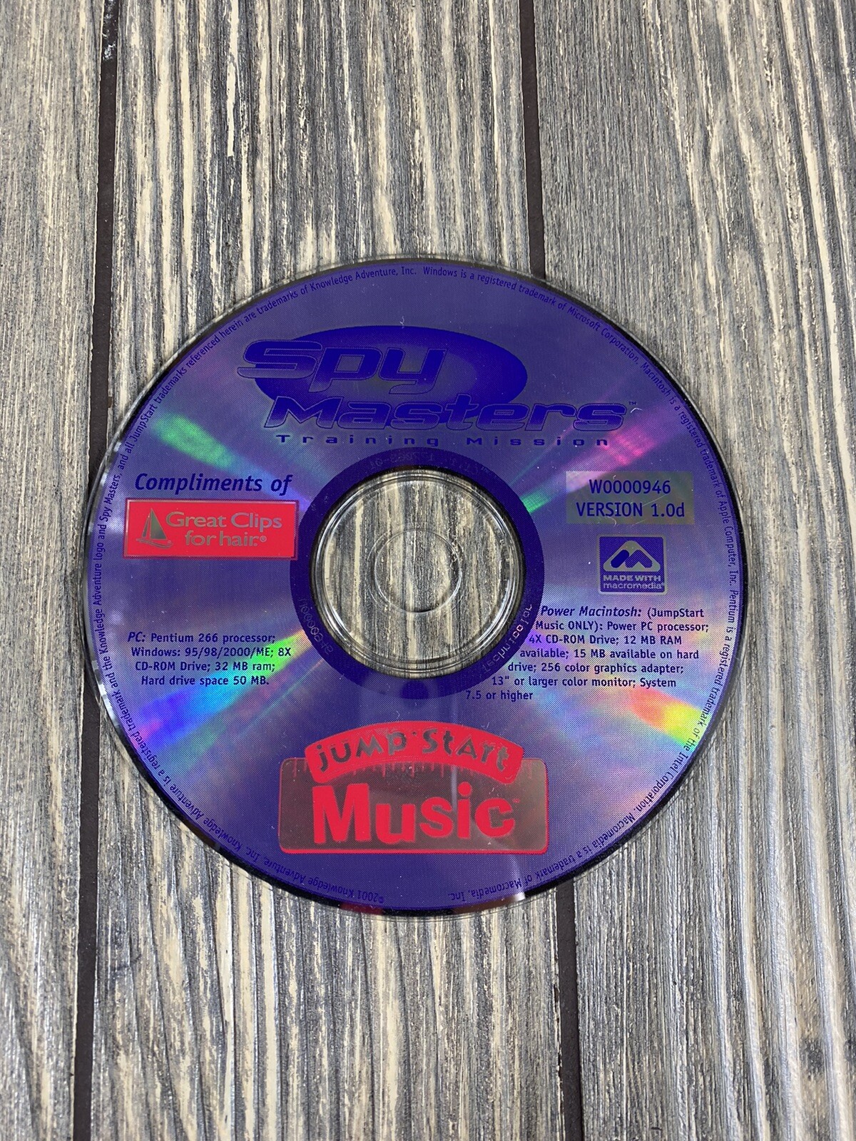 Vintage Spy Masters Training Mission Jump Start Music PC Disc Computer Game