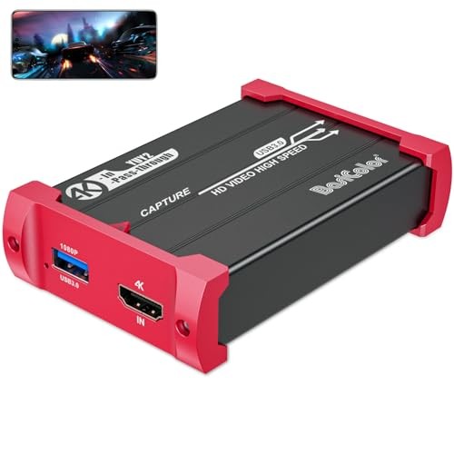 Basicolor Capture Card HDMI 4K30FPS Passthrough Capture Card Compatible with