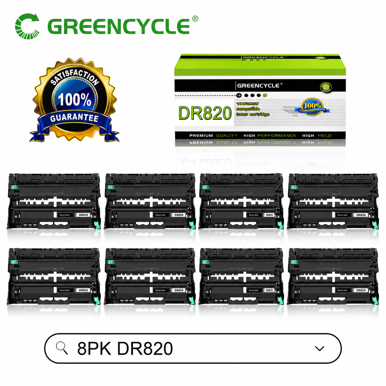 8 PACK - DR820 Drum Unit for Brother DR-820 HL-L6250DW HL-L6300DW HL-L6200DWT