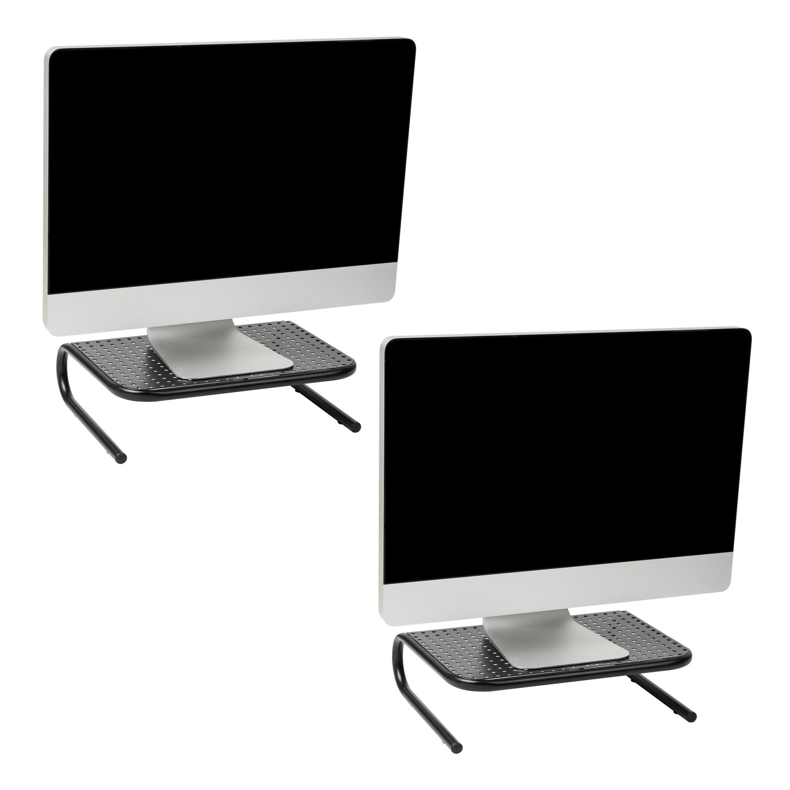Mind Reader Monitor Stand, Ventilated Metal Laptop Riser, Desktop Organizer,