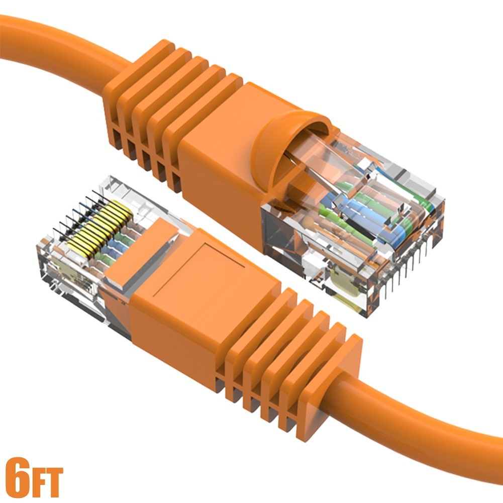 6FT Cat6 RJ45 Ethernet LAN Network UTP Snagless Patch Cable Pure Copper Orange