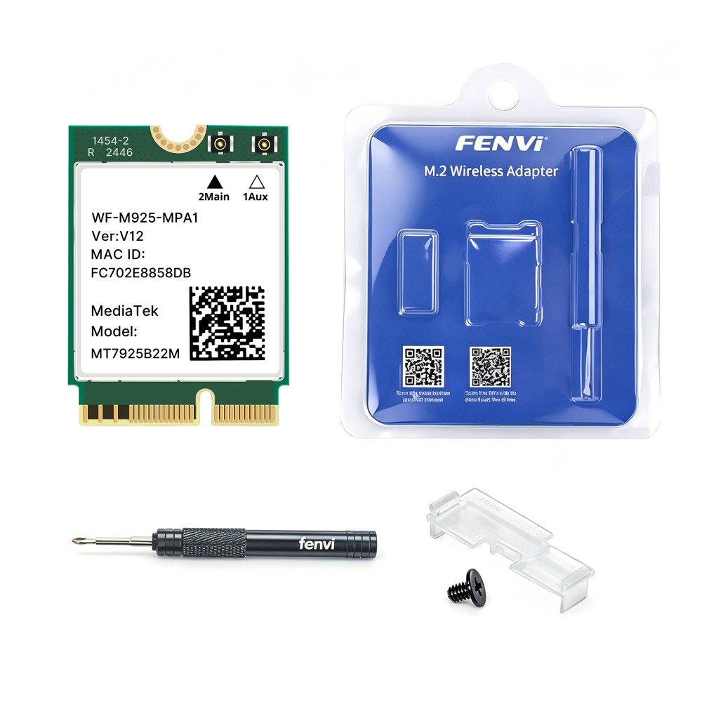 MediaTek MT7925 M.2 WiFi 7 Network Card BT5.4 6500Mbps Tri‑Band Wireless Adapter