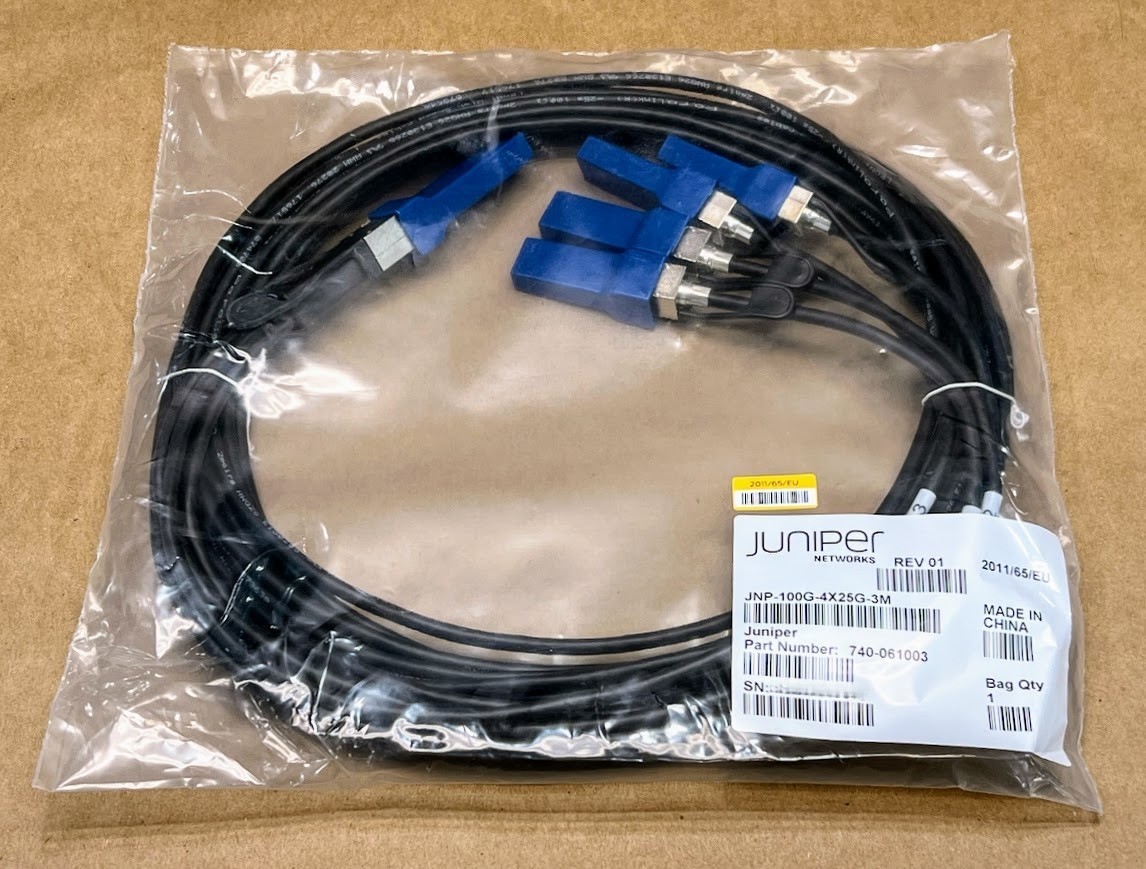 Juniper JNP-100G-4X25G-3M 740-061003 100G QSFP28 4x25G DAC Cable
