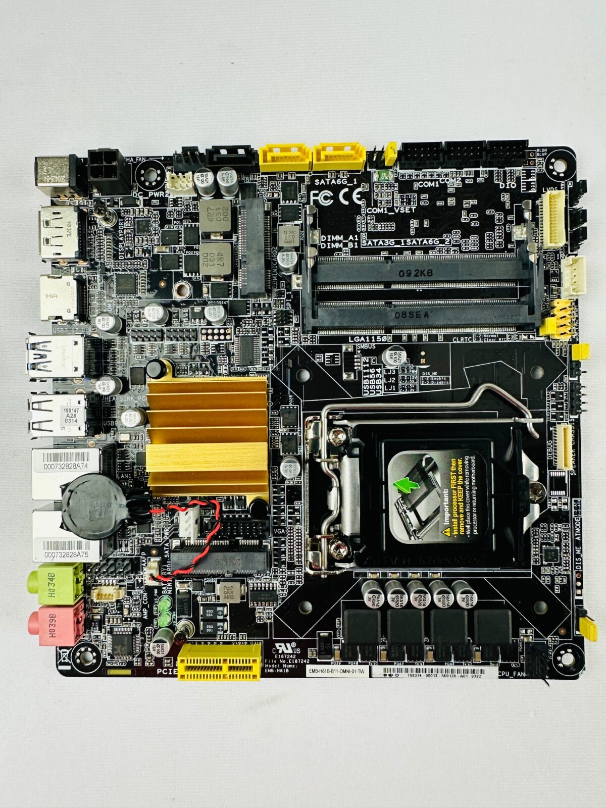 Aaeon EMB-H81B EMB-H81B-B11-OMNI-01-TW Thin Mini-ITX Embedded Motherboard
