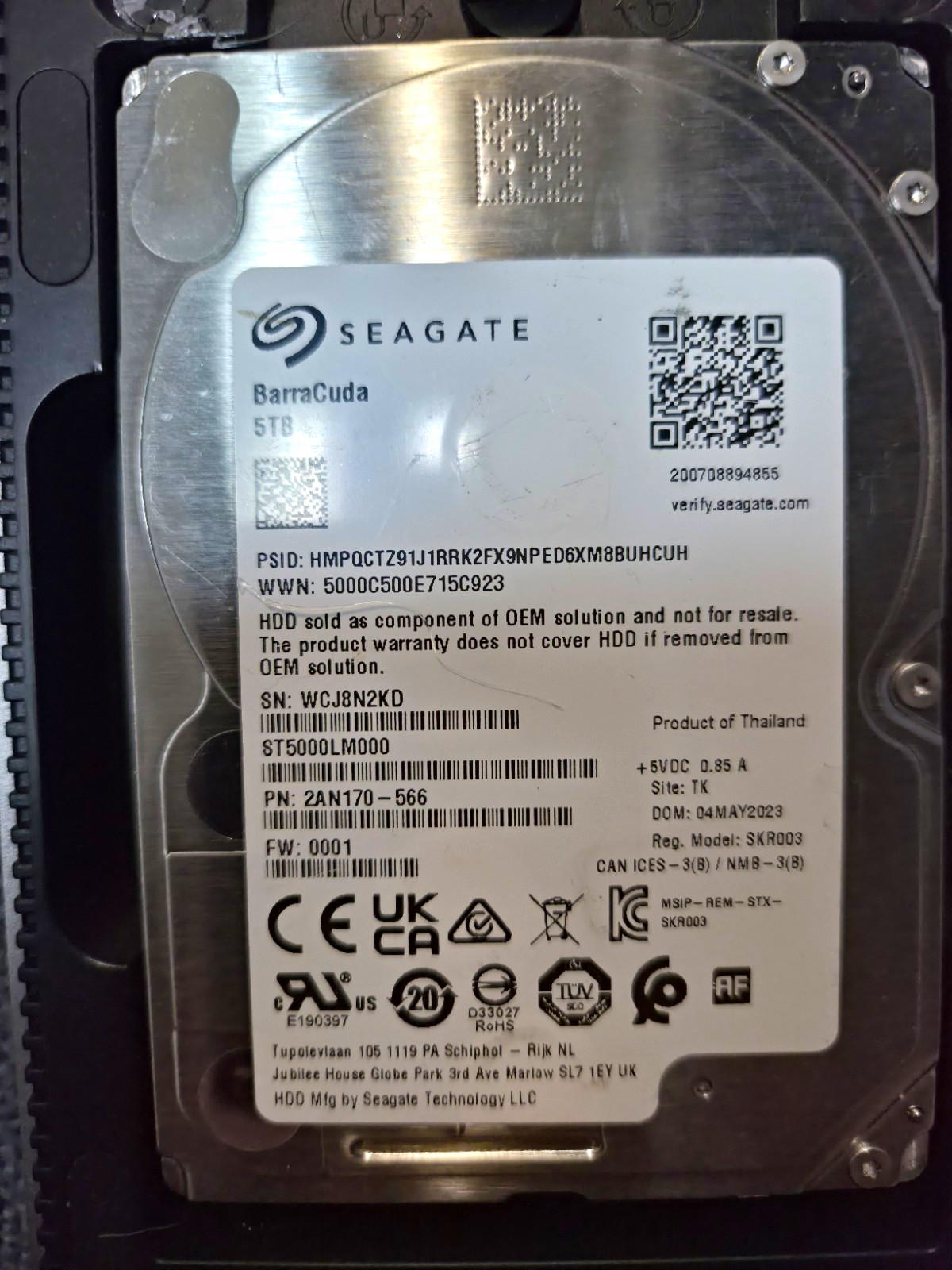SMART FULL PASS 35k Hours.  Seagate BarraCuda 5TB 2.5in SATA ST5000LM000