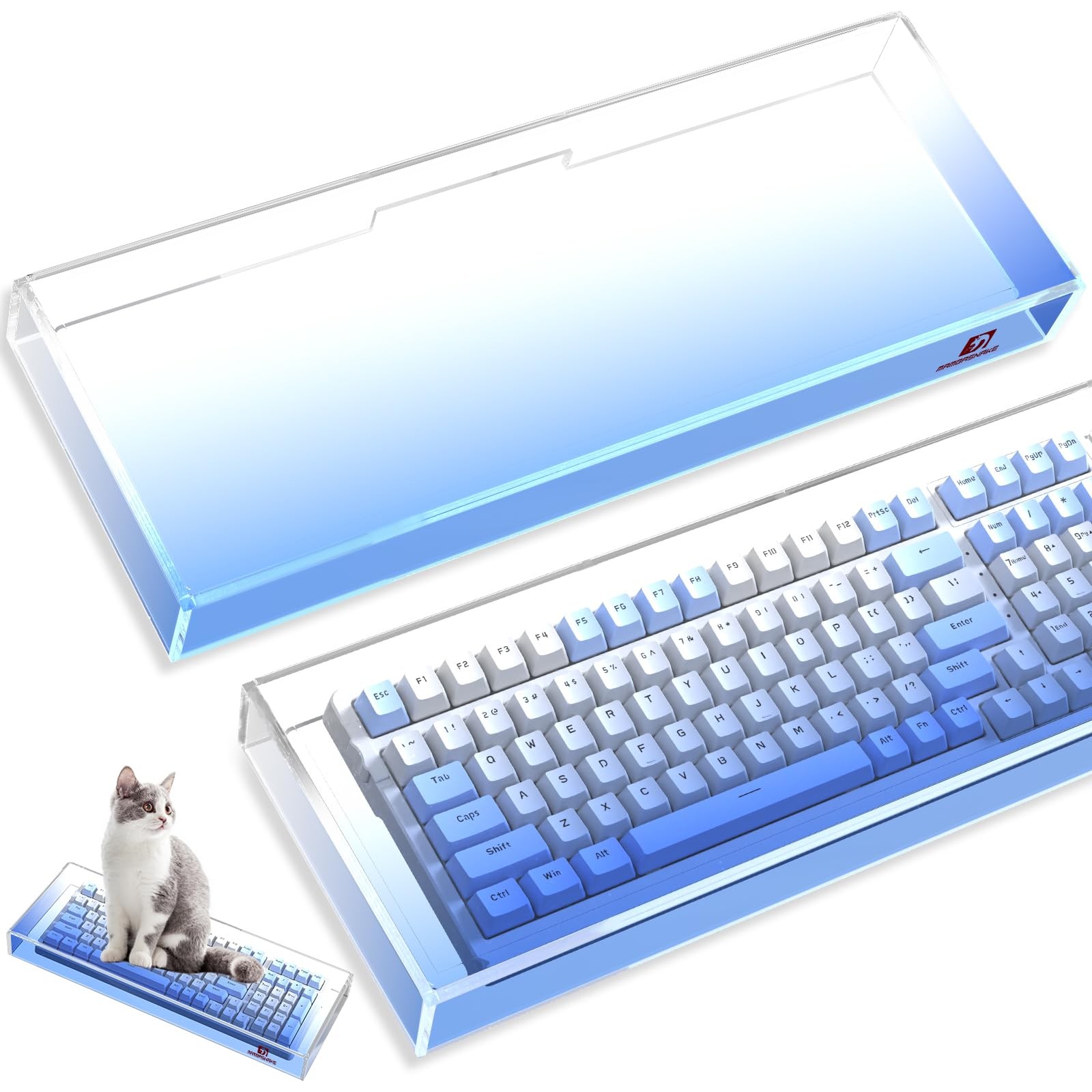 KC04 Acrylic Clear Transparent Keyboard Cover(17.4*6.5*1.89’’) with Dustproof...