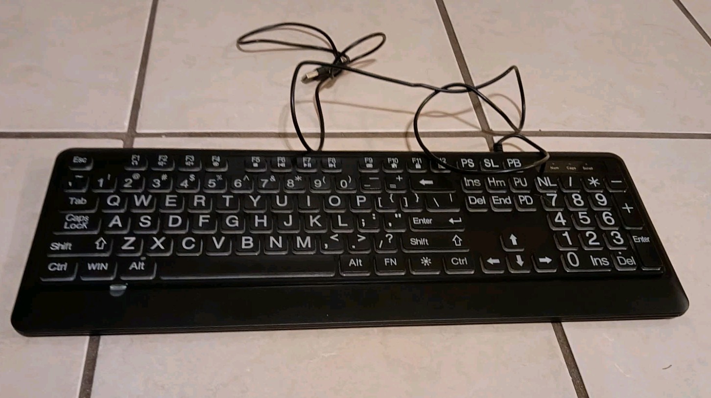 KOPJIPPOM Large Print Backlit Keyboard, USB Wired Computer Keyboard,