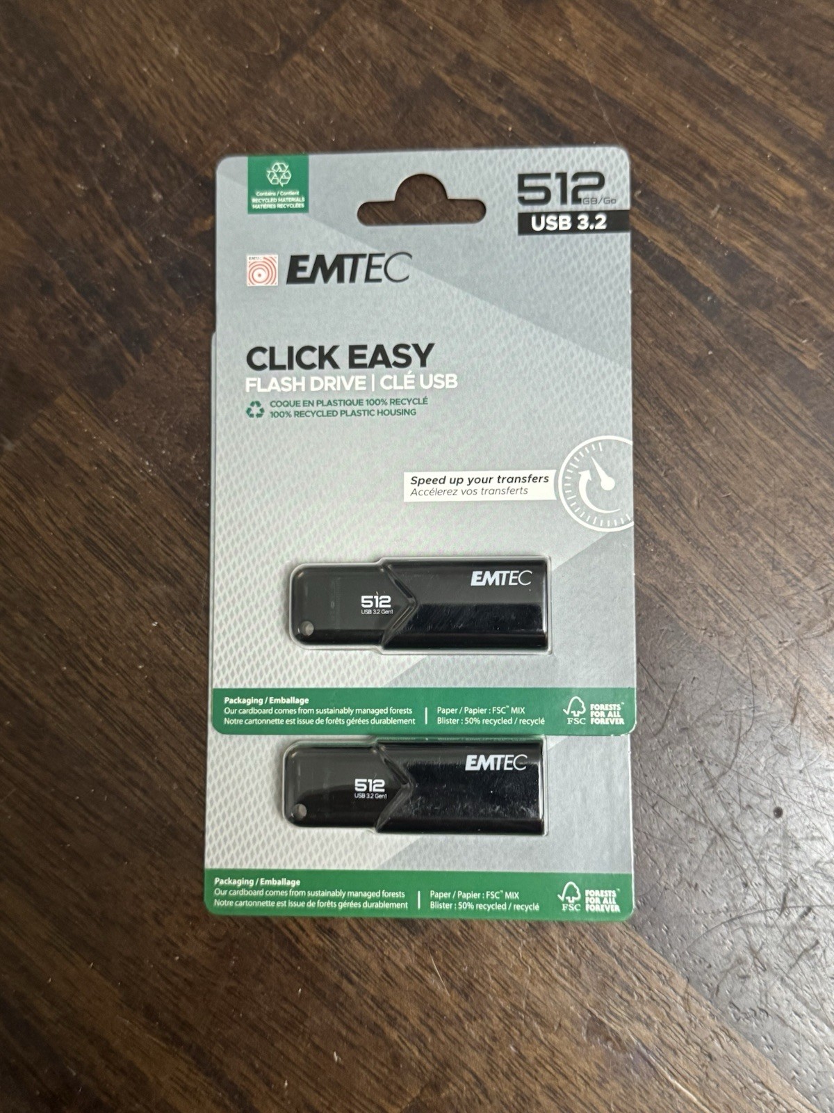 Emtec B110 Click Easy 3.2 512GB USB Type-A 3.2 Gen 2 (3.1 Gen 2) Black
