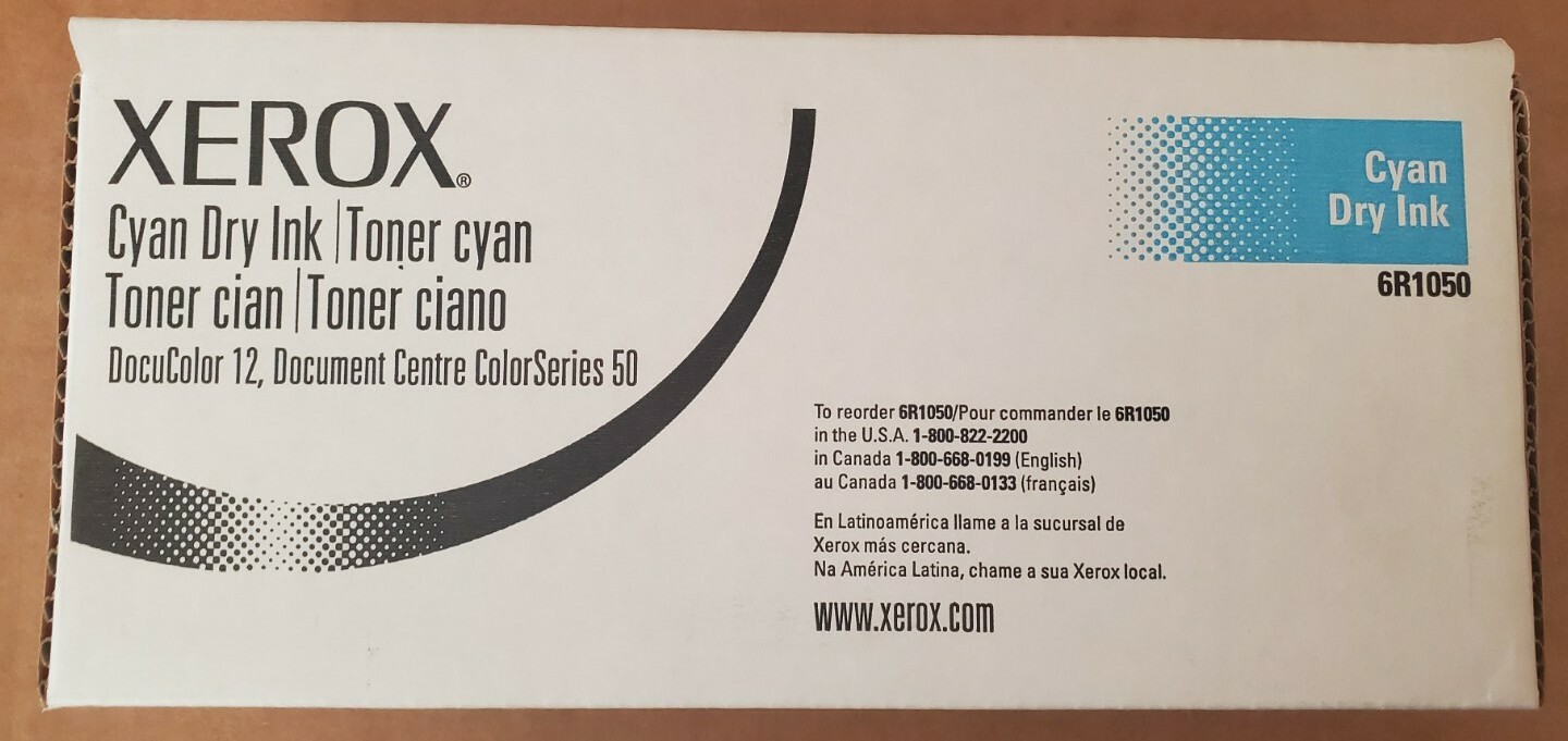 GENUINE Xerox 6R1050 Doc 12 Cyan  Toner Cartridge DocuColor 12 2pk