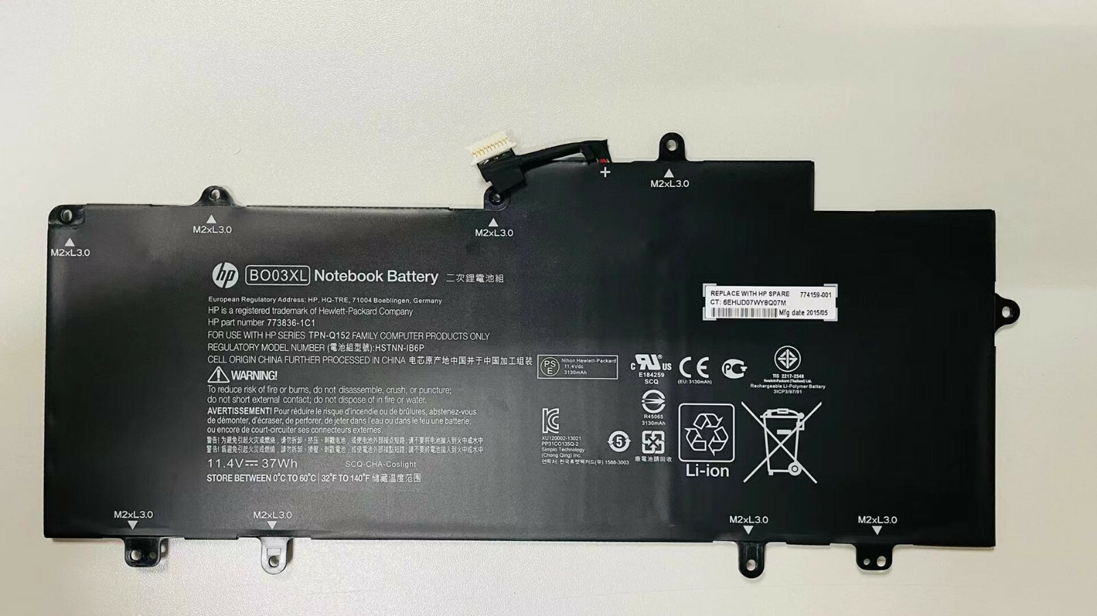 Genuine BO03XL battery for HP 14-X 14-X013DX 14-X015W 14-X015WM B003XL BO03 new