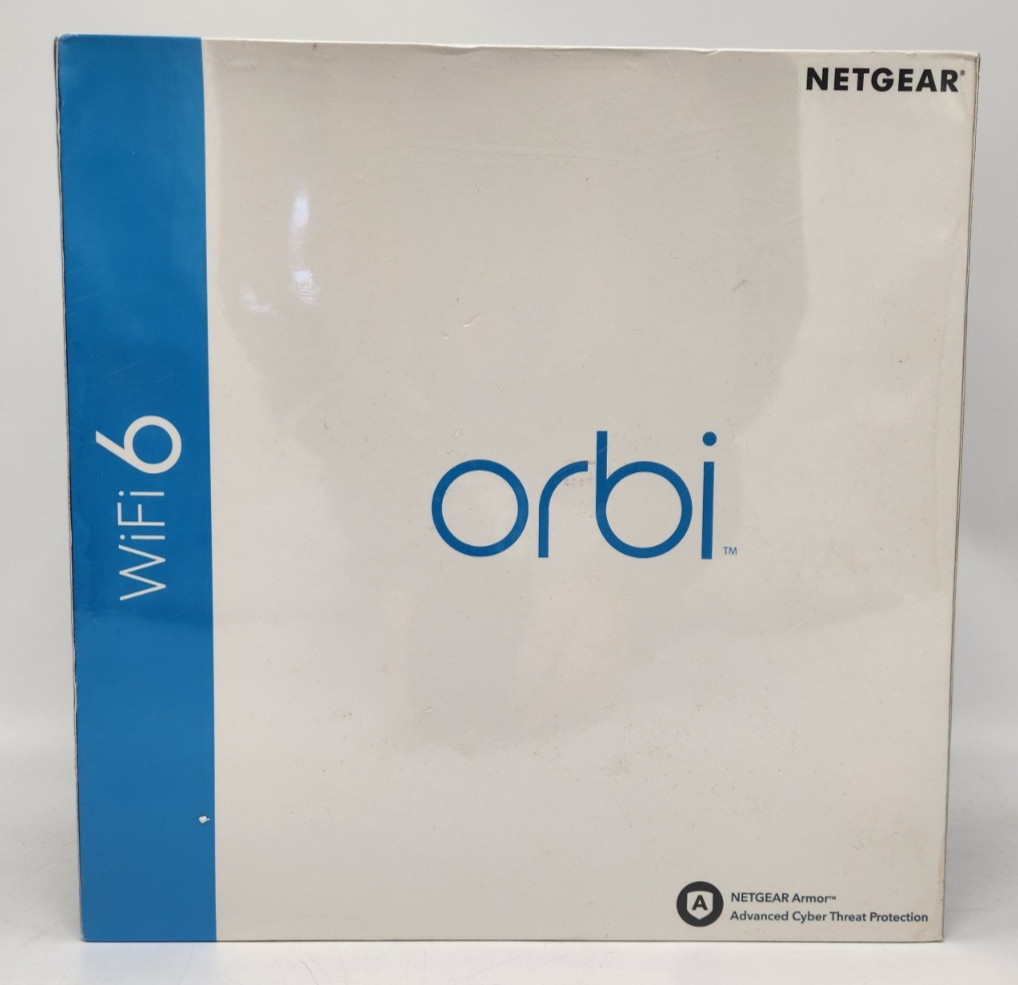 Netgear Orbi RBK763S AX5400 WiFi 6 Mesh Router 2 Satellites 7500 SqFt Sealed