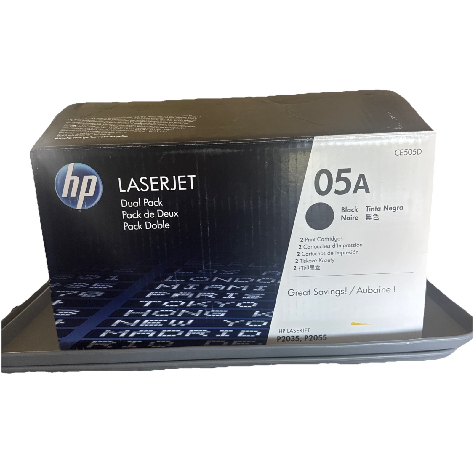 HP CE505D 05A x 2 Black Toner Cartridges Dual Pack For Laserjet P2035 P2055