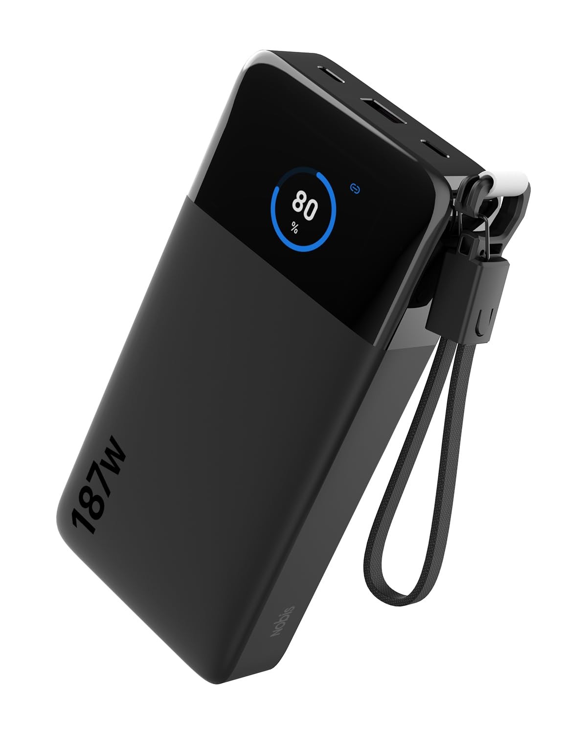 NOBIS Laptop Power Bank, 25000mAh Portable Charger with 187W Total Black