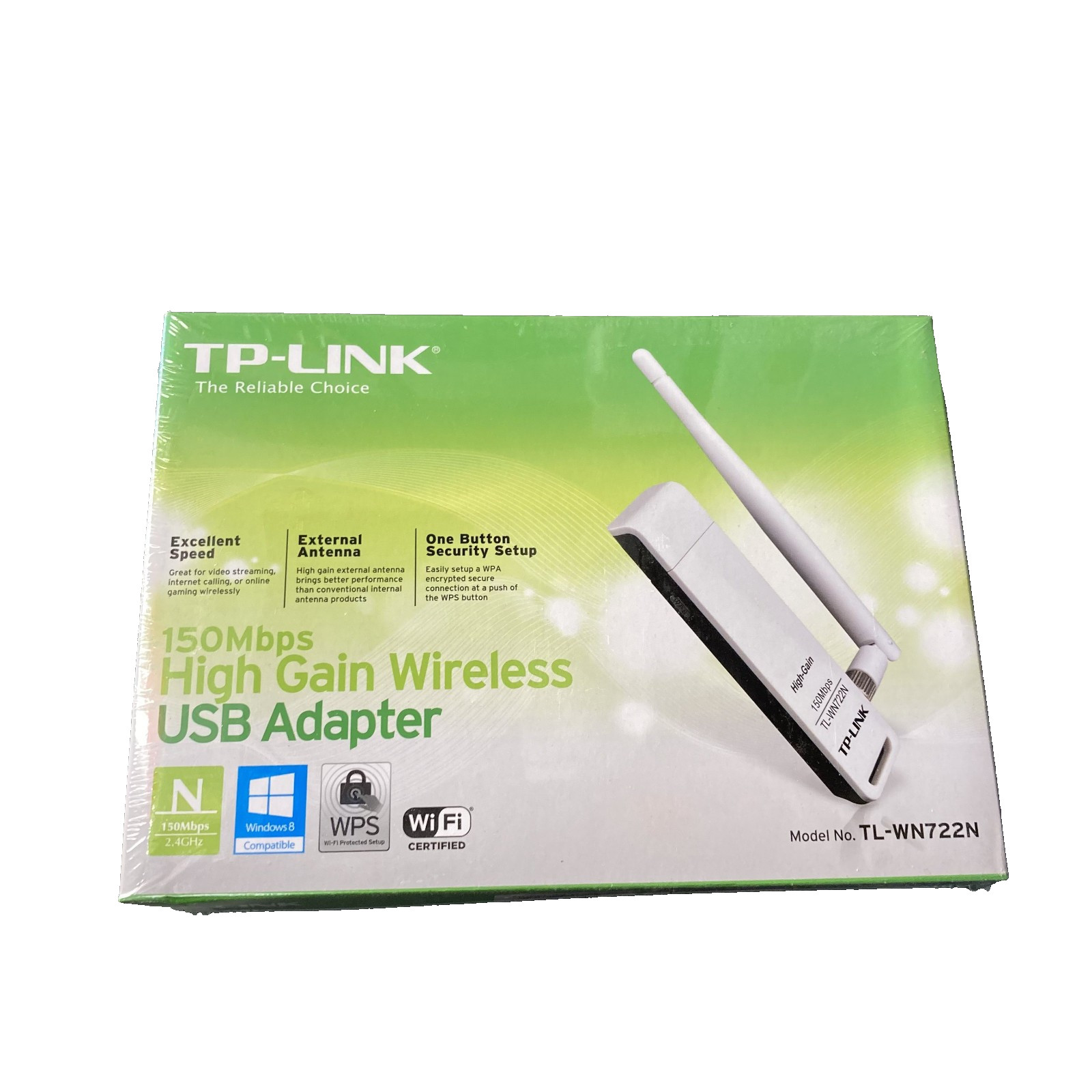 TP-Link TL-WN722N 150Mbps High Gain Wireless N USB Wi-(Ver 1.8) Wireless Adapter