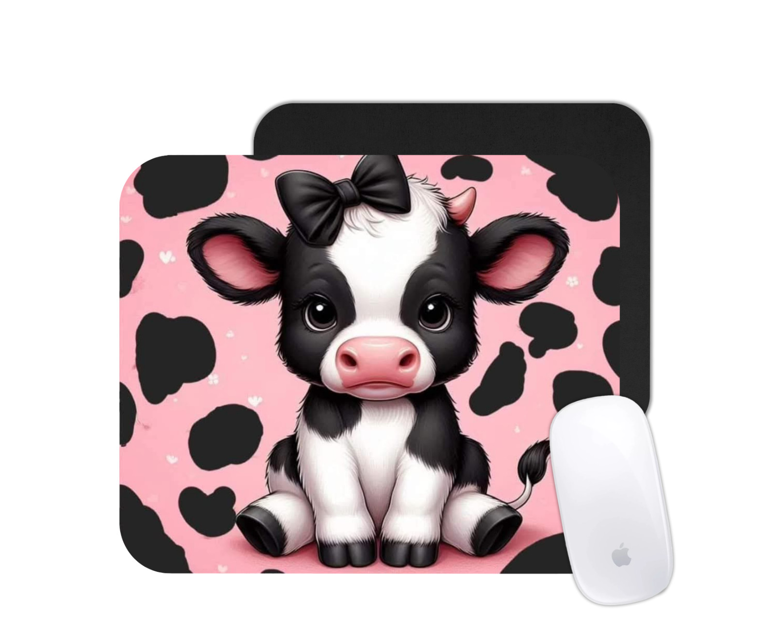 Pink Cow Print Mouse Pad Desk Mat Cute Office Accessory