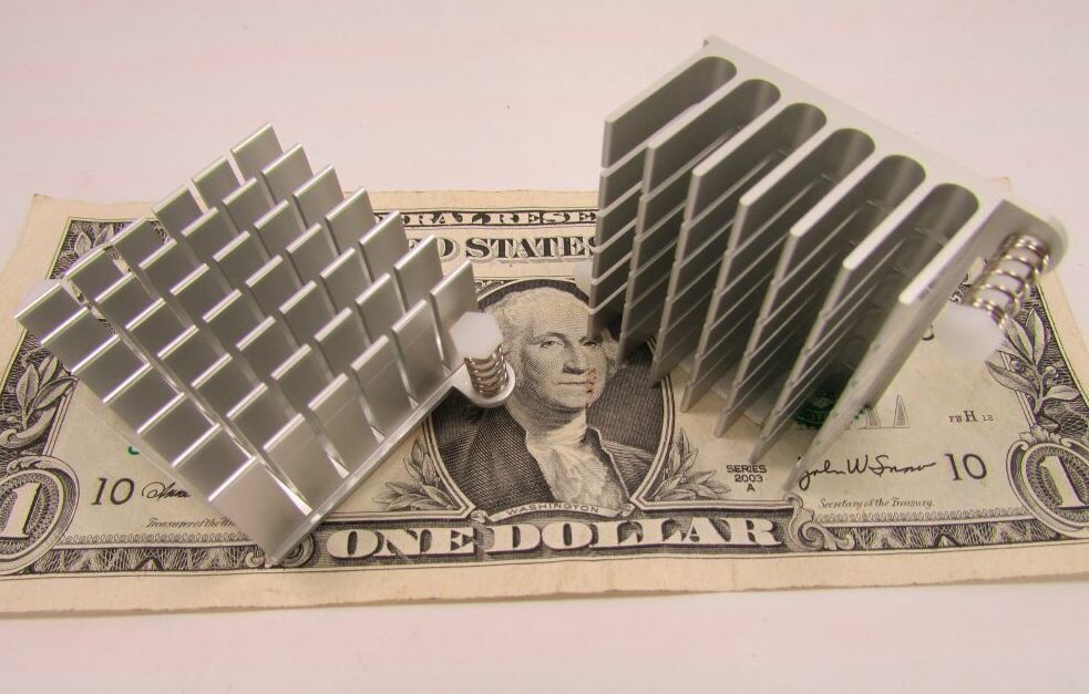 Wholesale Lot 48 Tiger Milled Aluminum Heatsinks Square Heat Sinks 1.475" x .795