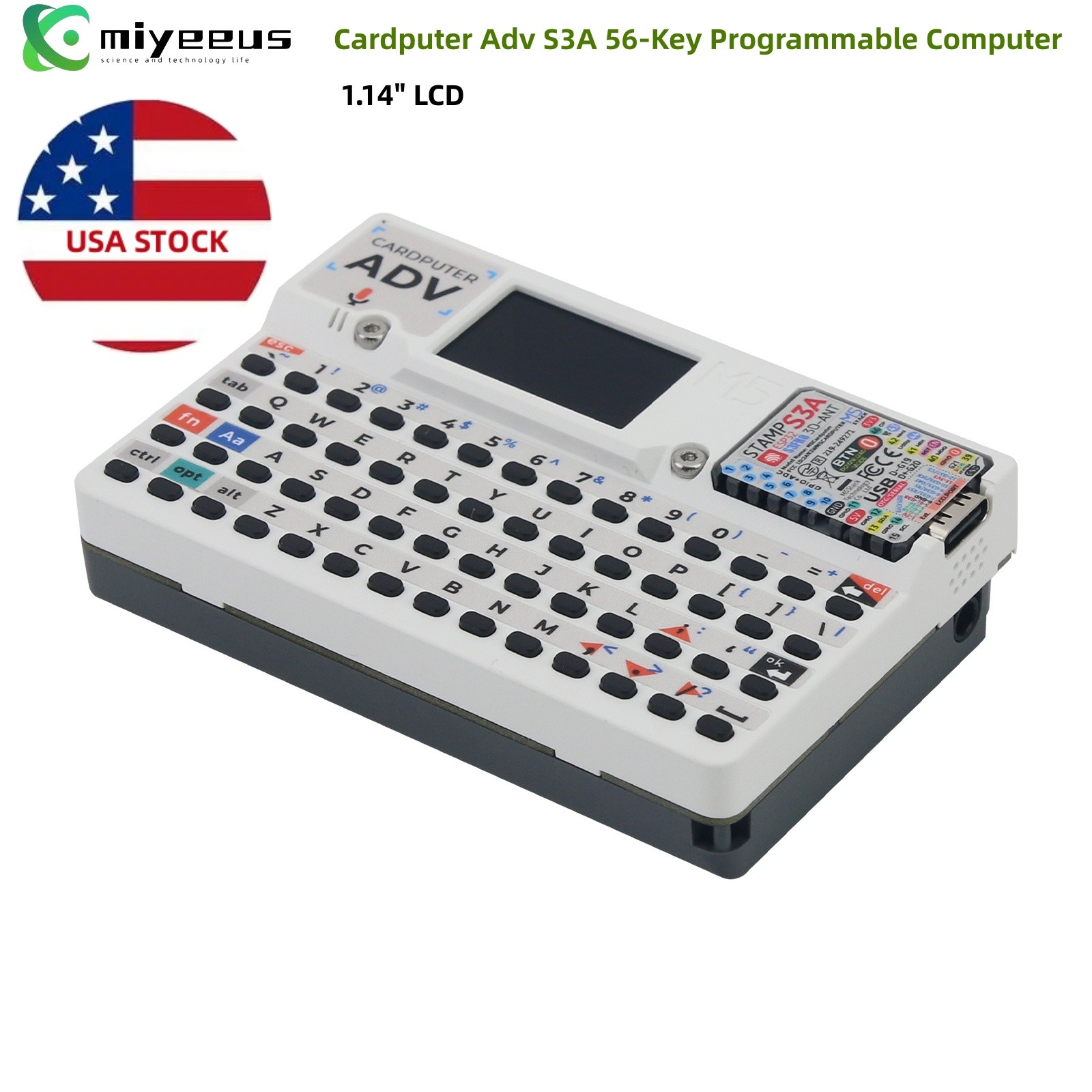 M5Stack Cardputer Adv S3A 56-Key Programmable Card-sized PC Board Keyboard &USA