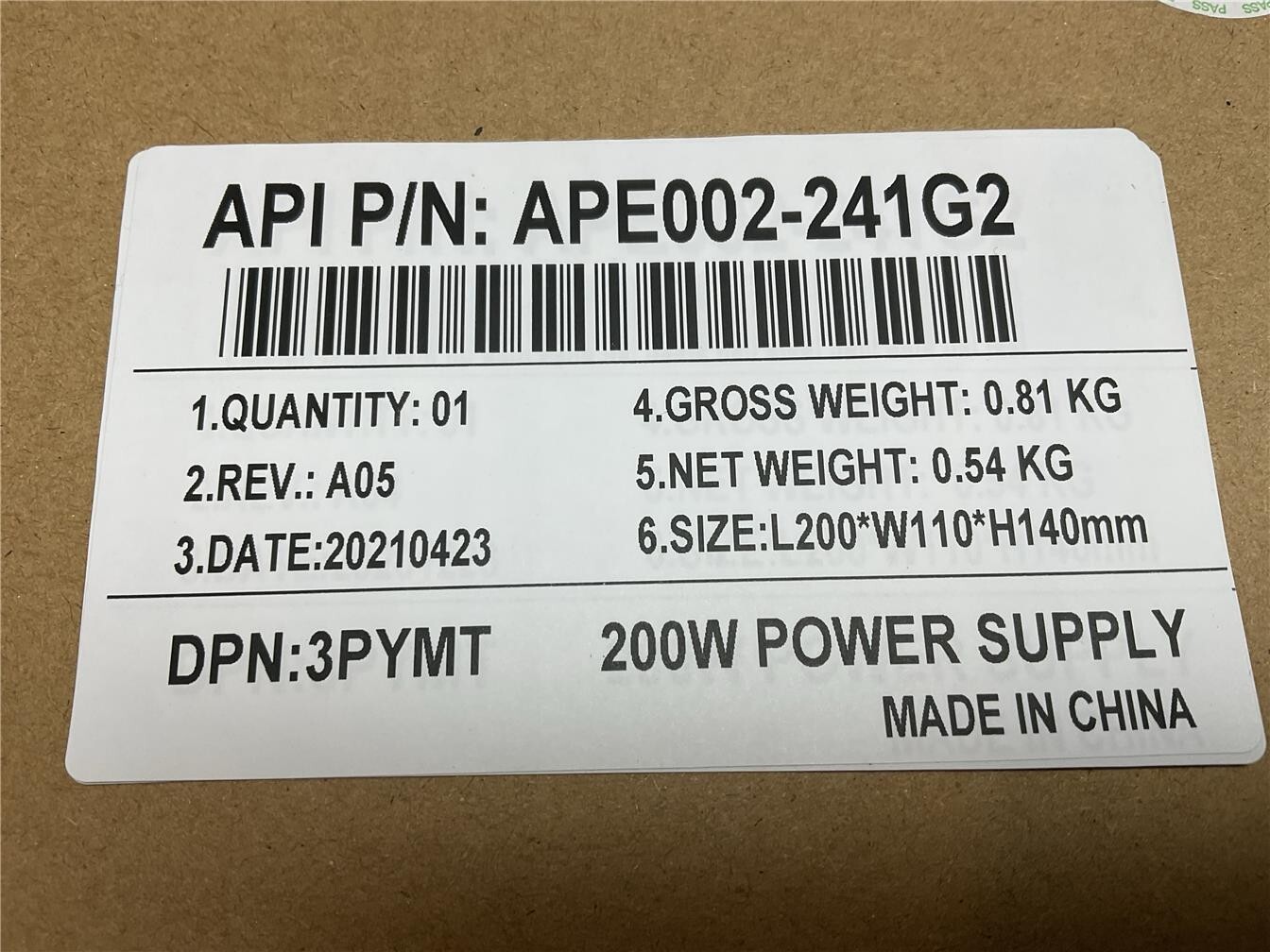 NEW Dell Optiplex 7440 200W Power Supply AC200EPA-01 3PYM,  03PYMT