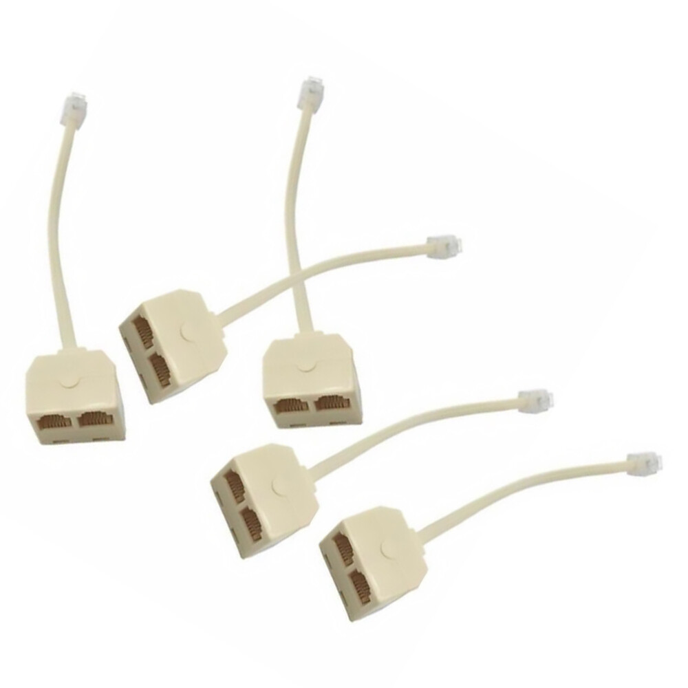 5pcs RJ11 Socket Splitter RJ11 Male To Female Adapter For Landline Telephone