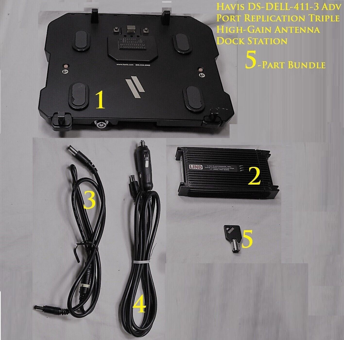 Havis DS-DELL-411-3 Adv Port Replication HDMI 3-High-Gain Antenna Dock Station B