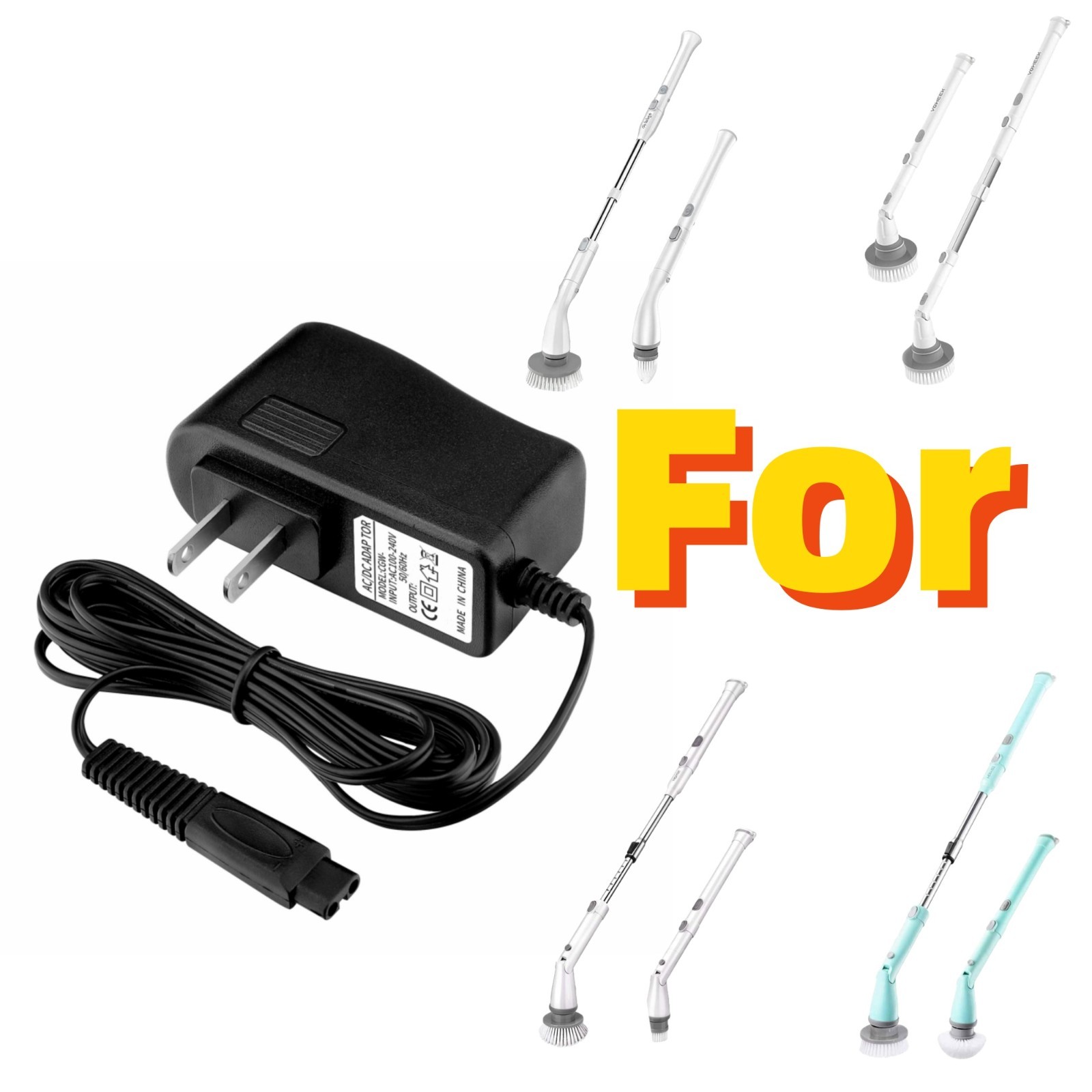 9V Charger for LABIGO Electric Spin Scrubber Power Supply Cord