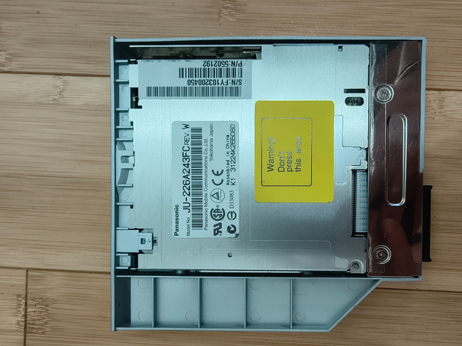 Panasonic 5502192 JU-226A243FC REV. W Internal 3.5” 1.44MB FDD Floppy Disk Drive