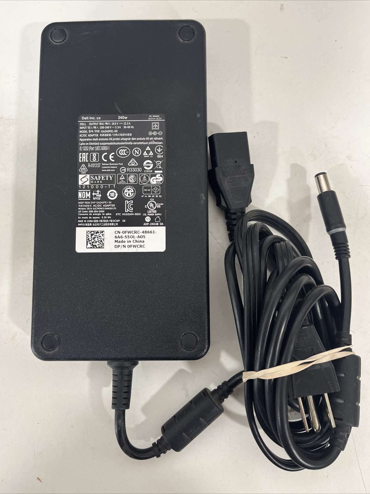 LOT of 10  DELL  Flextronics 240W 19.5V 12.3A  AC Power Charger Adapter PA-9E