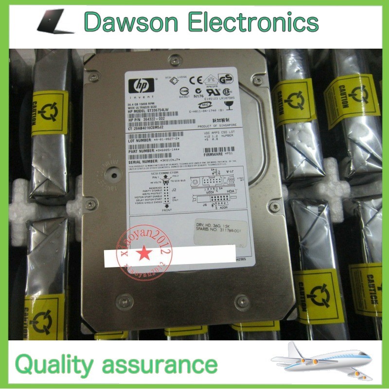 UsedHP 364322-001 311769-001 ST336754LW 36.4GB 15K SCSI 68-pin hard drive