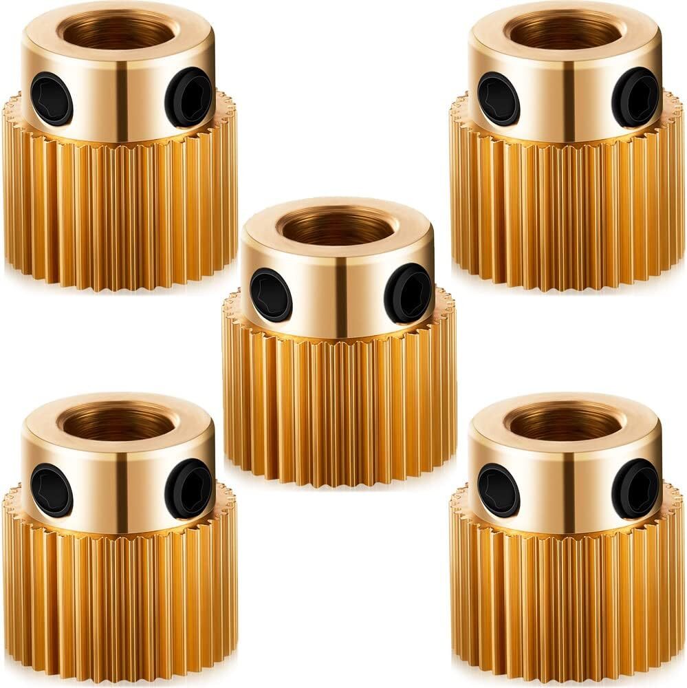 5 Pcs 40 Teeth Brass Extruder Drive Gear Wheel Compatible With Creality 3d Print