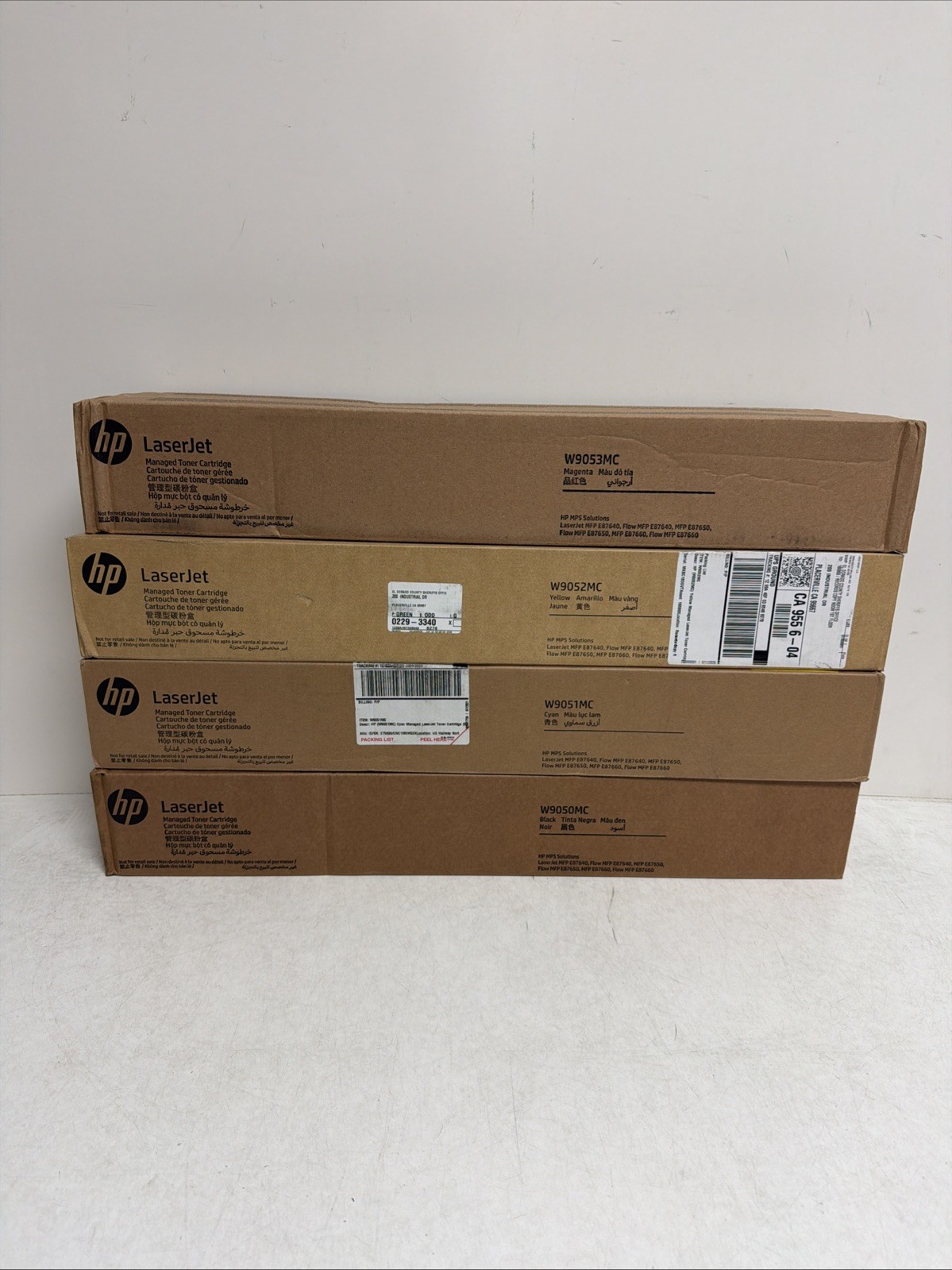 LOT OF 4 GENUINE HP W9050MC W9051MC W9052MC W9053MC TONER CARTRIDGE